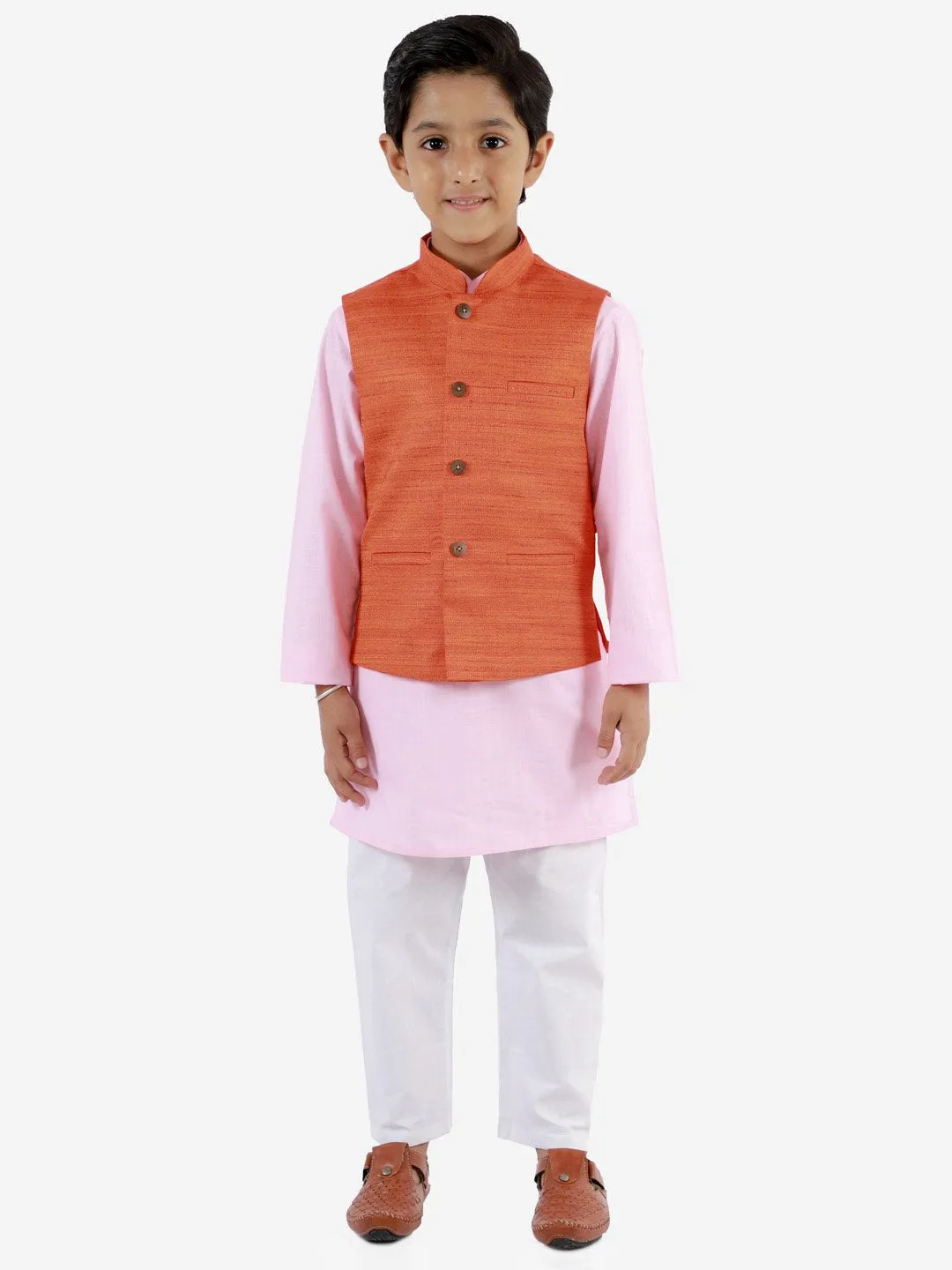 Kurta Pyjama Set for Boys with Nehru Jacket - Vastramay Boys