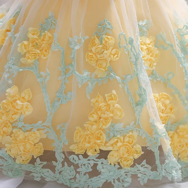 Lace Dresses for Girls-Princess Party-Children-Wedding- Flower Girl Attire