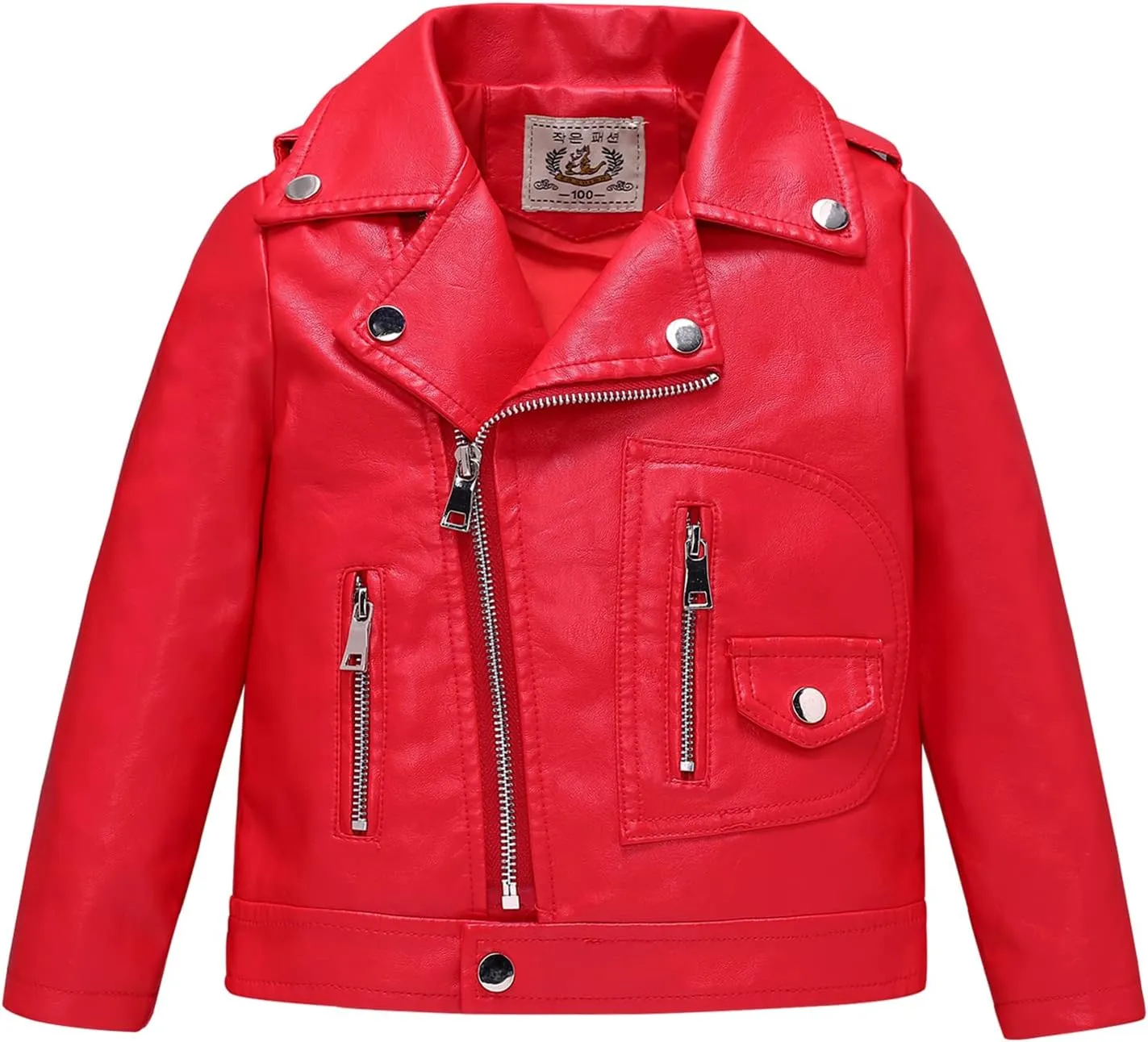 LOKTARC Boys Girls Faux Leather Jacket for Kids Motorcycle Biker Leather Jackets