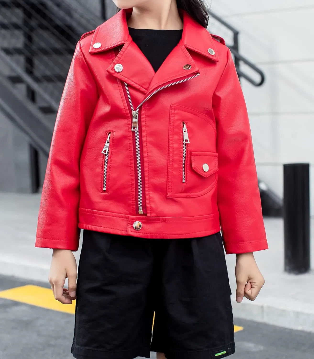 LOKTARC Boys Girls Faux Leather Jacket for Kids Motorcycle Biker Leather Jackets