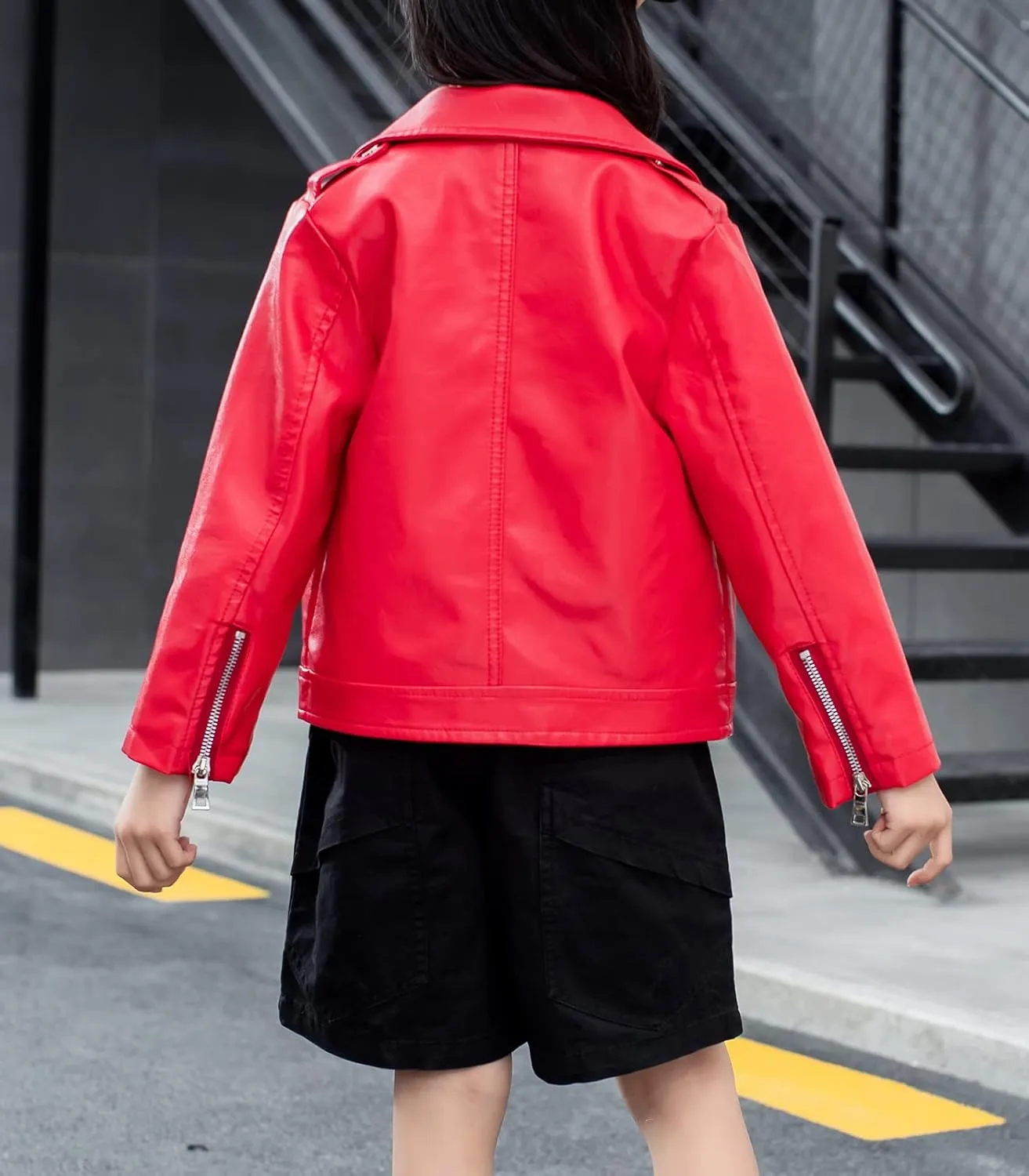 LOKTARC Boys Girls Faux Leather Jacket for Kids Motorcycle Biker Leather Jackets