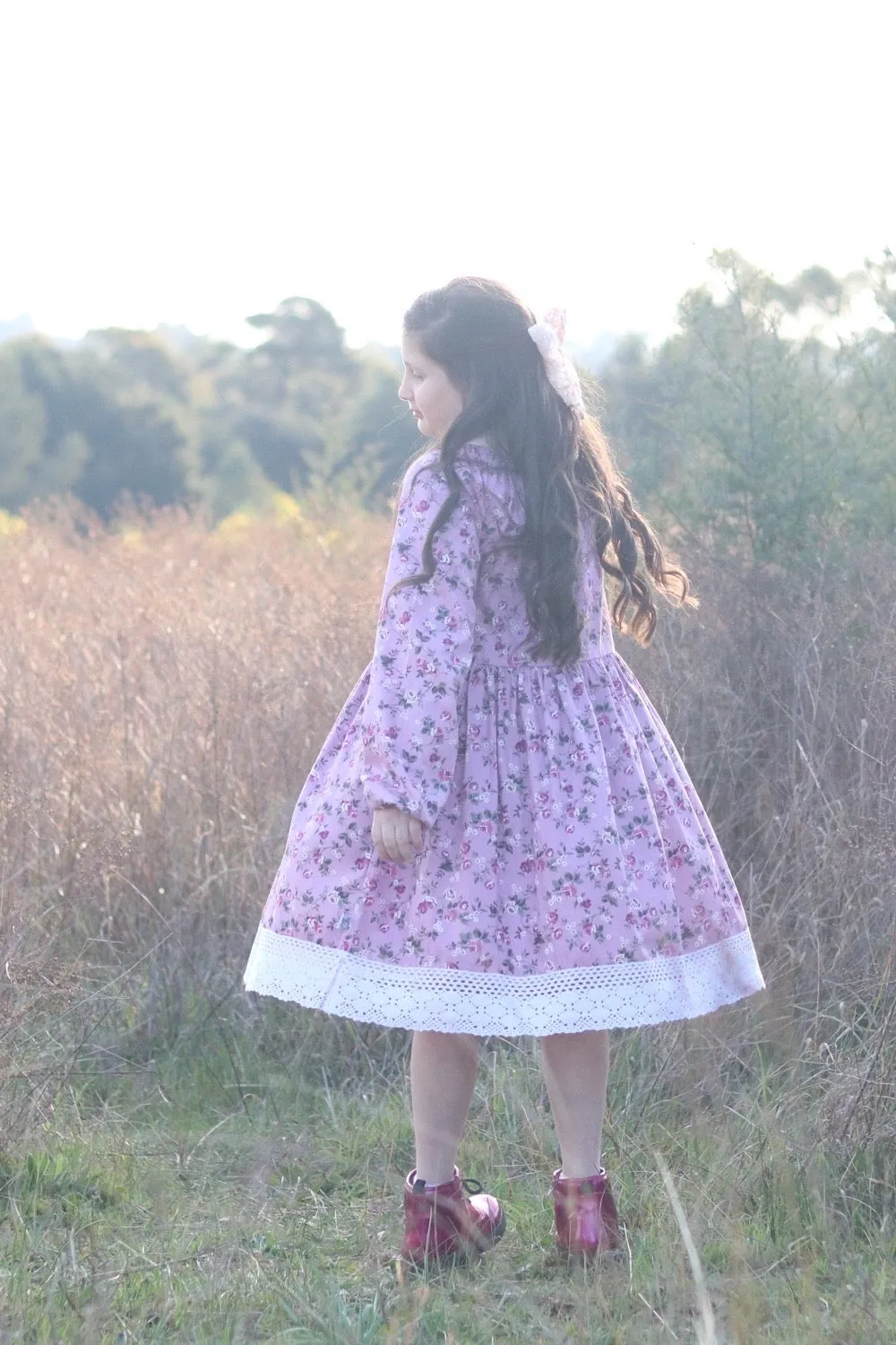 Long Sleeve Seaside Pocket Dress | Anna in Pink Lavender