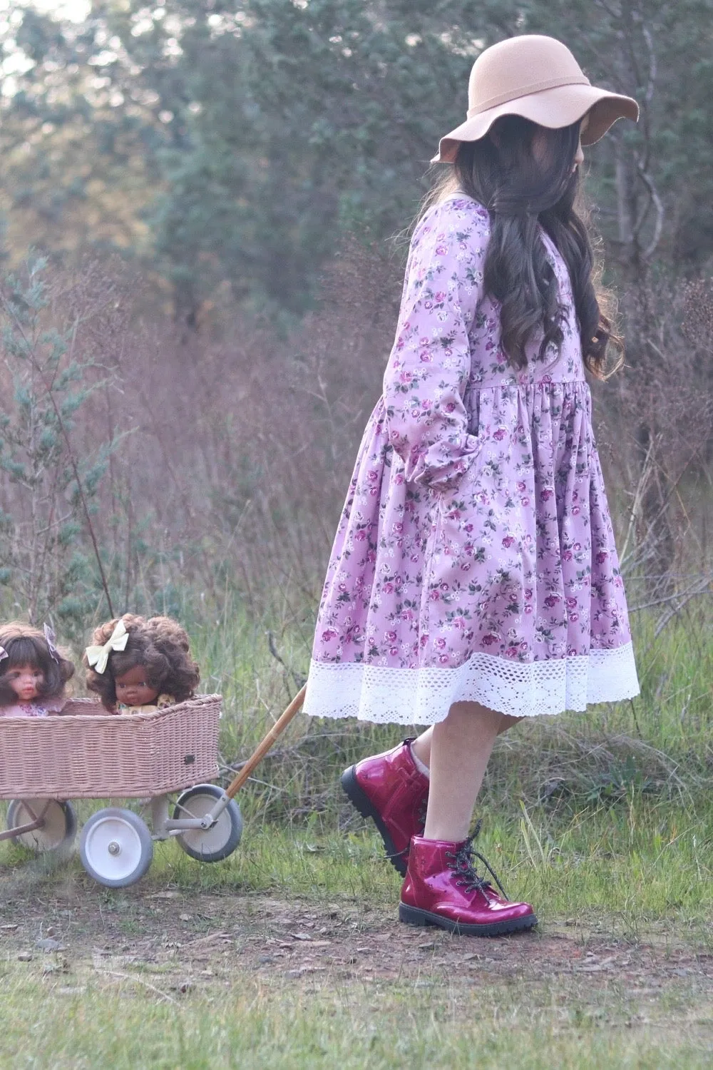 Long Sleeve Seaside Pocket Dress | Anna in Pink Lavender