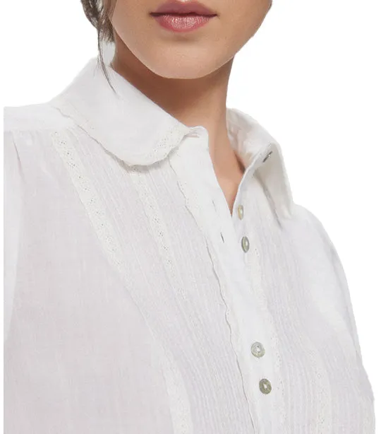 Long Sleeves Romantic Blouse White