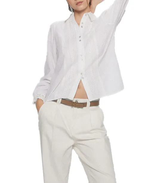 Long Sleeves Romantic Blouse White
