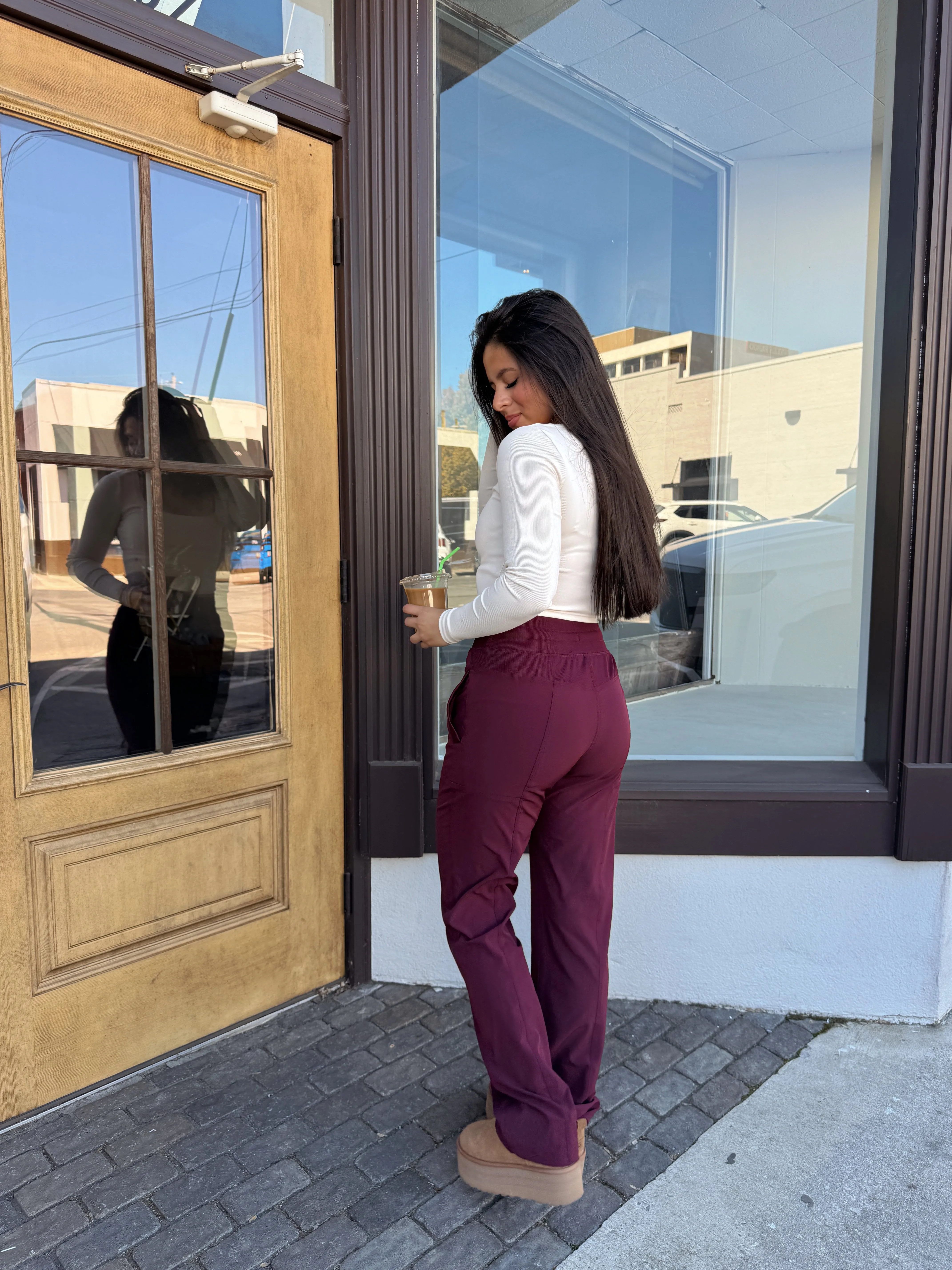 Maroon Studio Pants