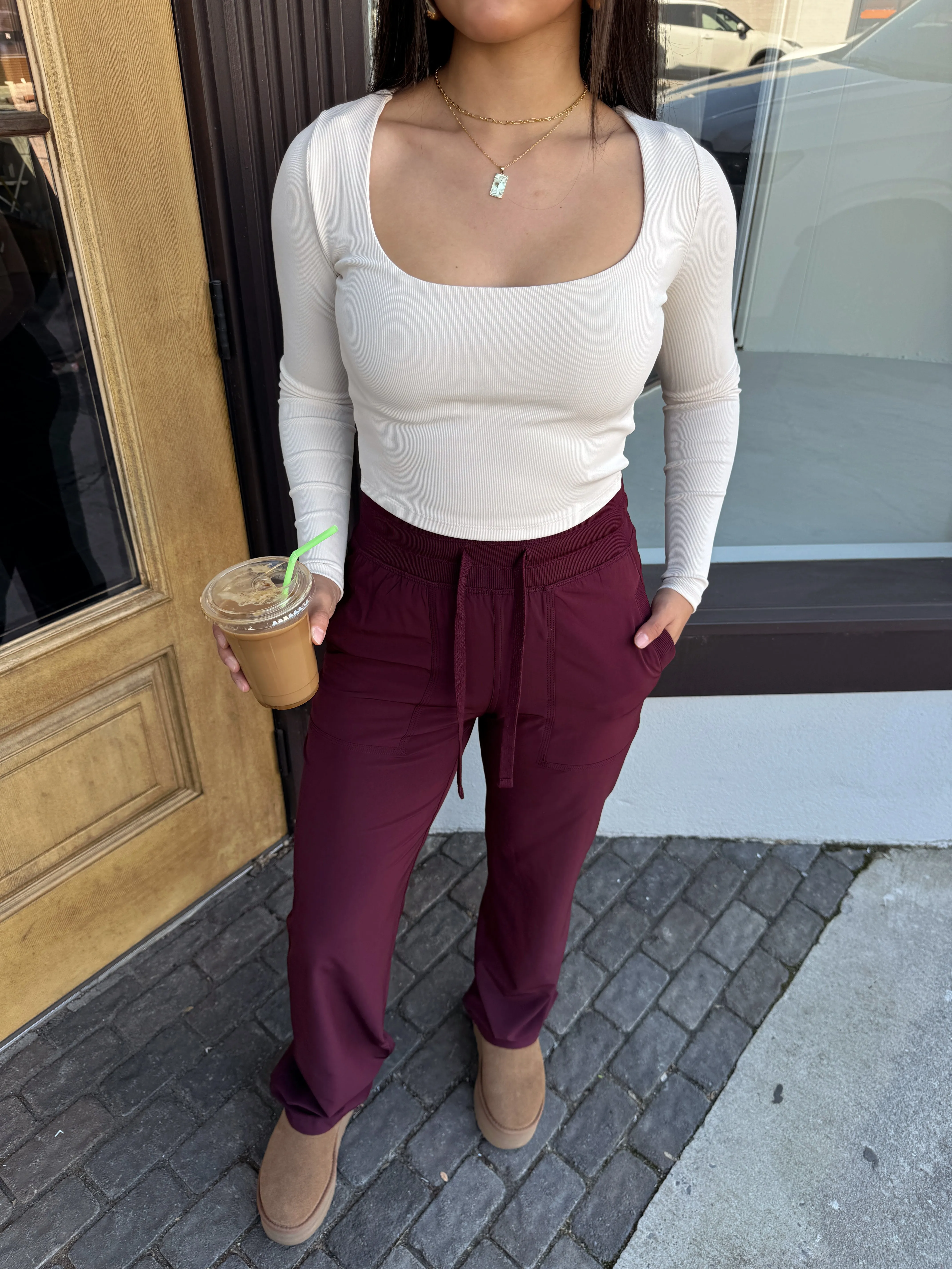Maroon Studio Pants