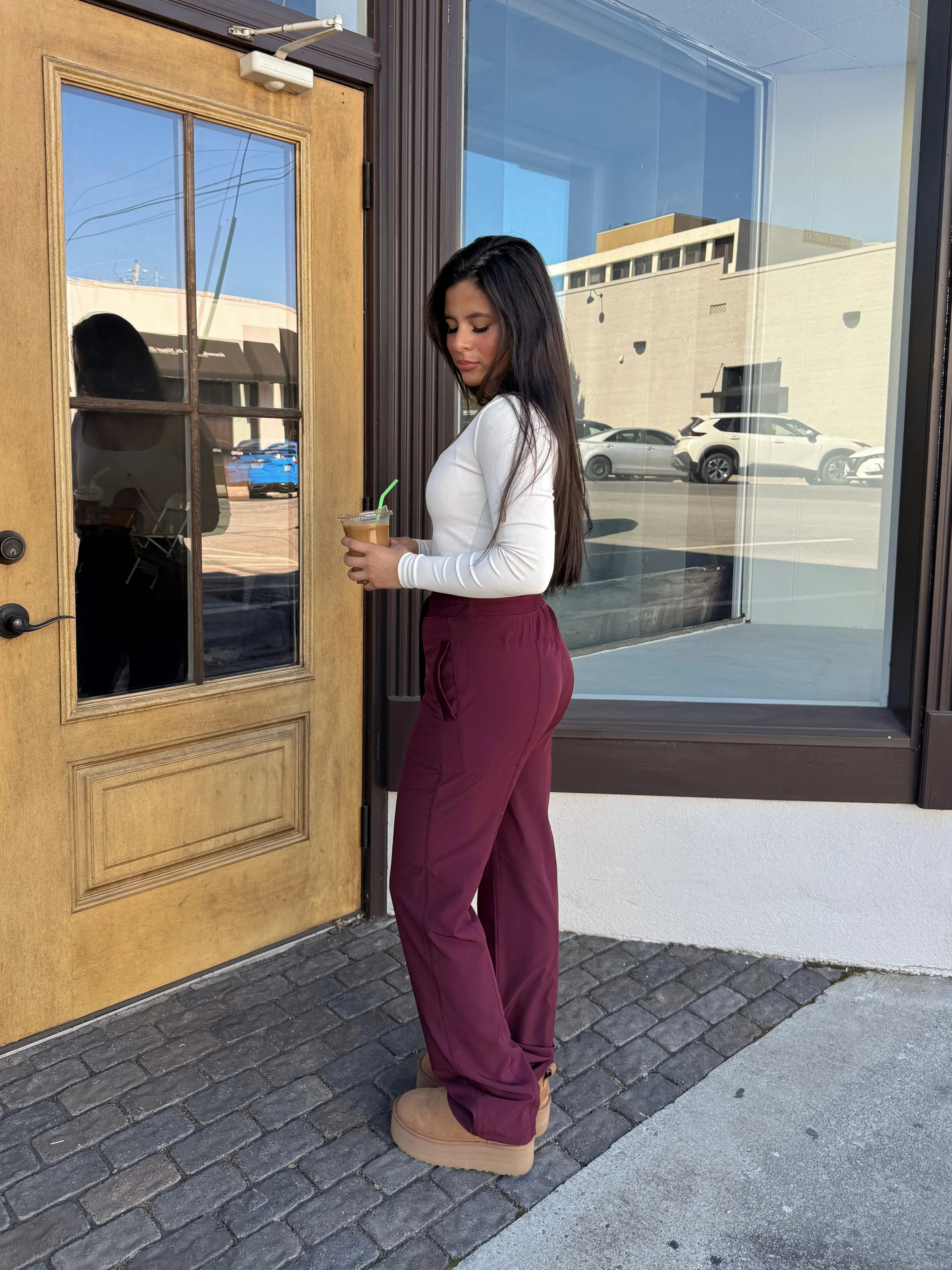 Maroon Studio Pants
