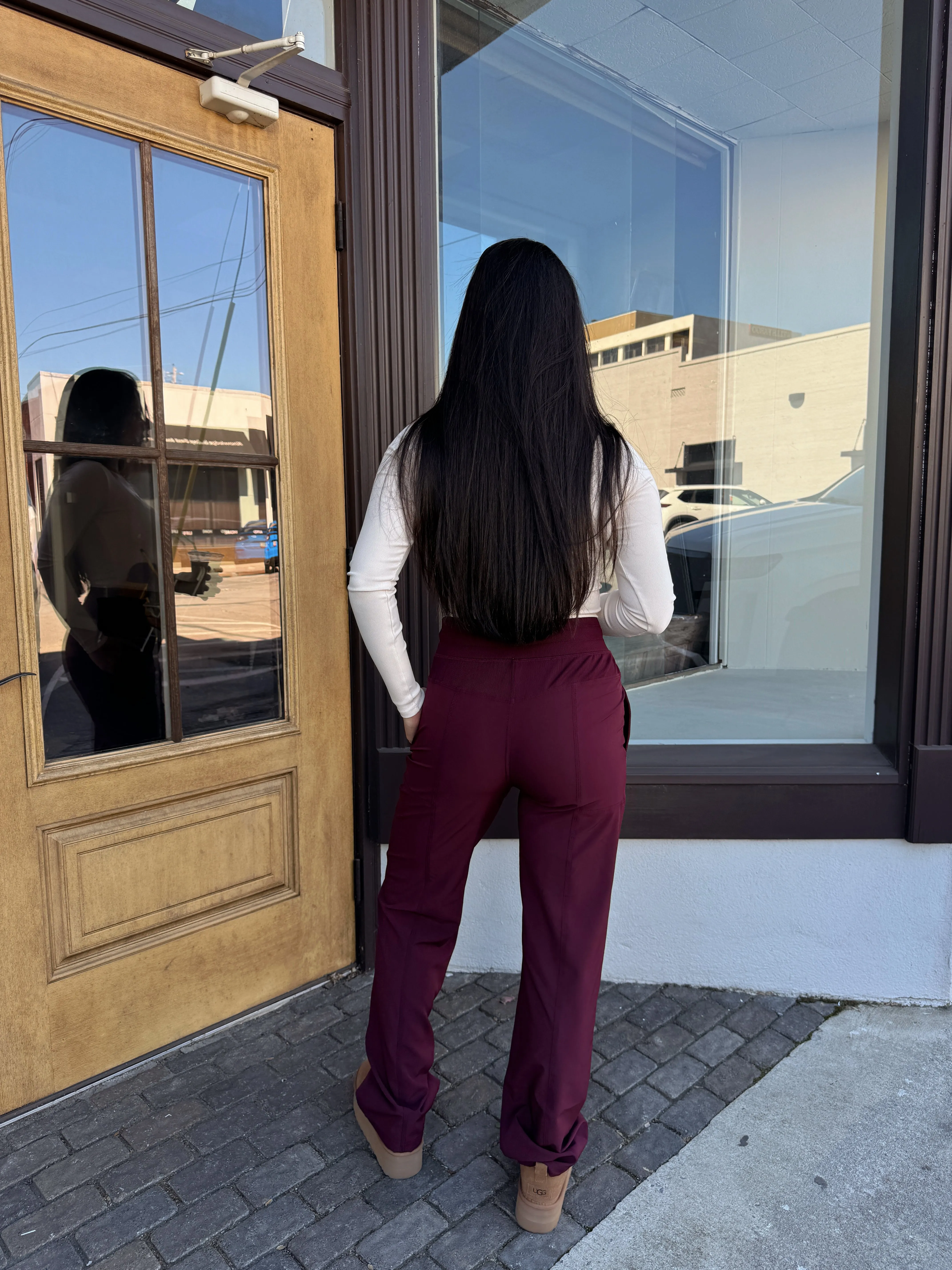 Maroon Studio Pants
