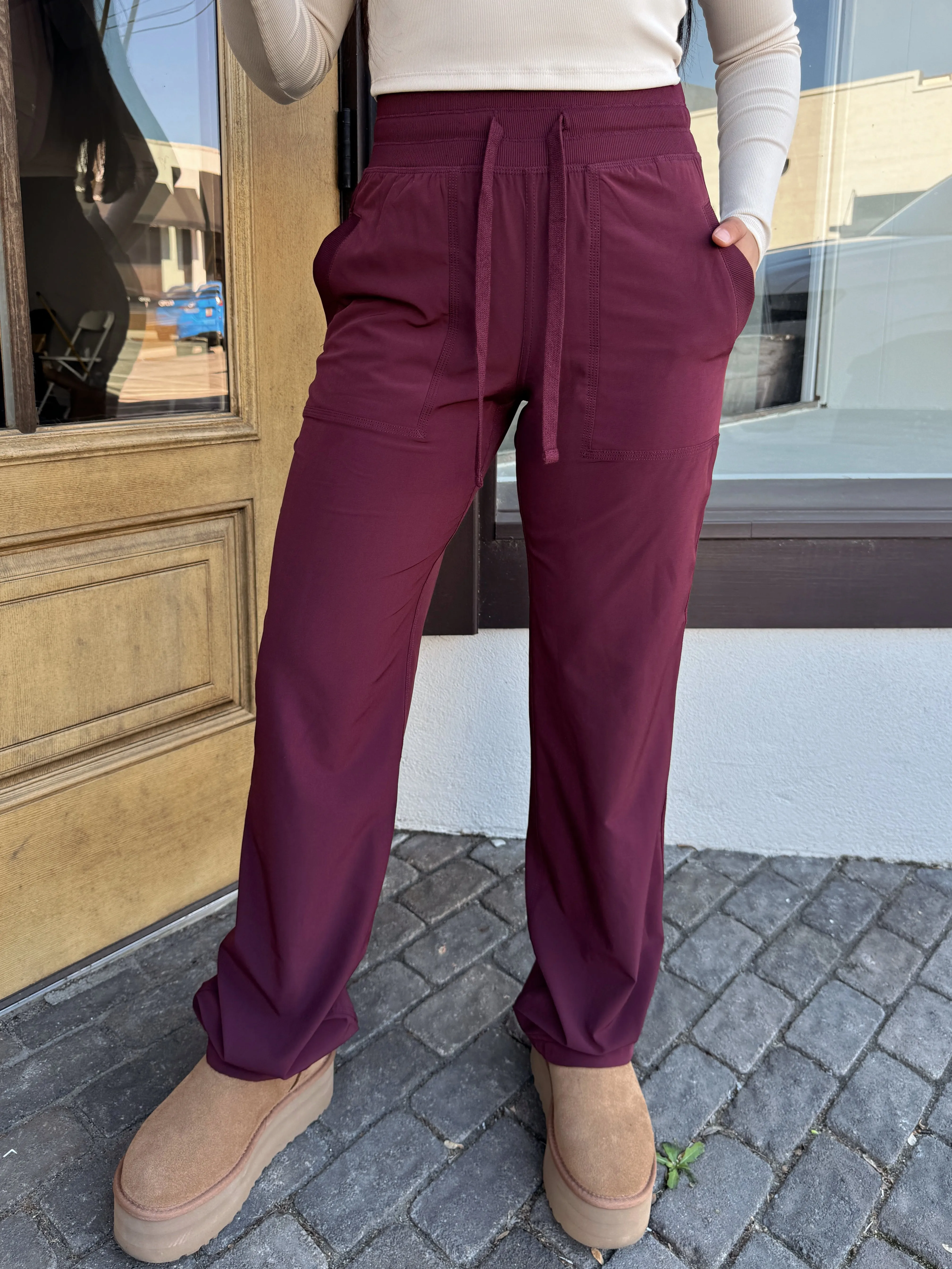 Maroon Studio Pants