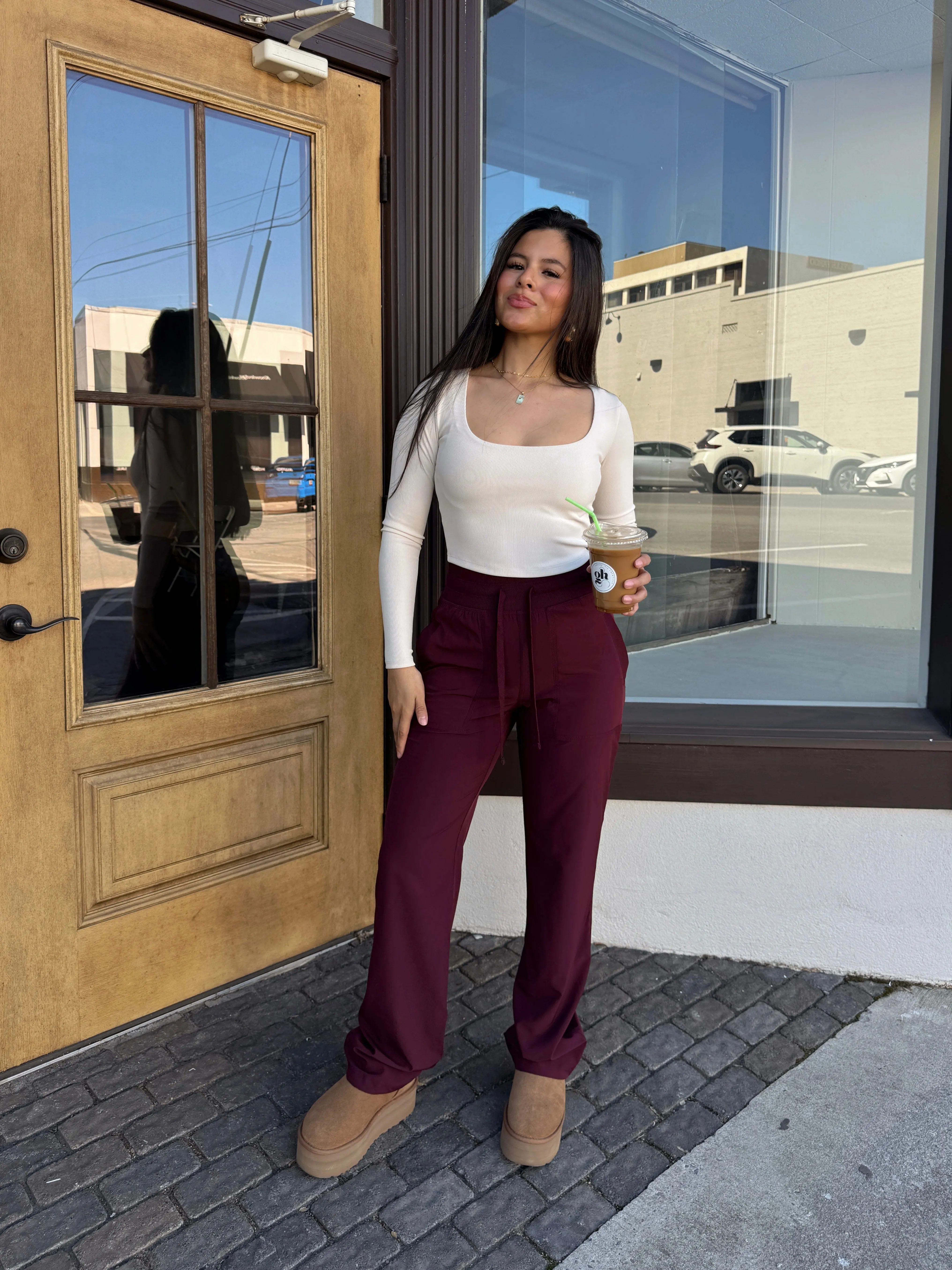 Maroon Studio Pants