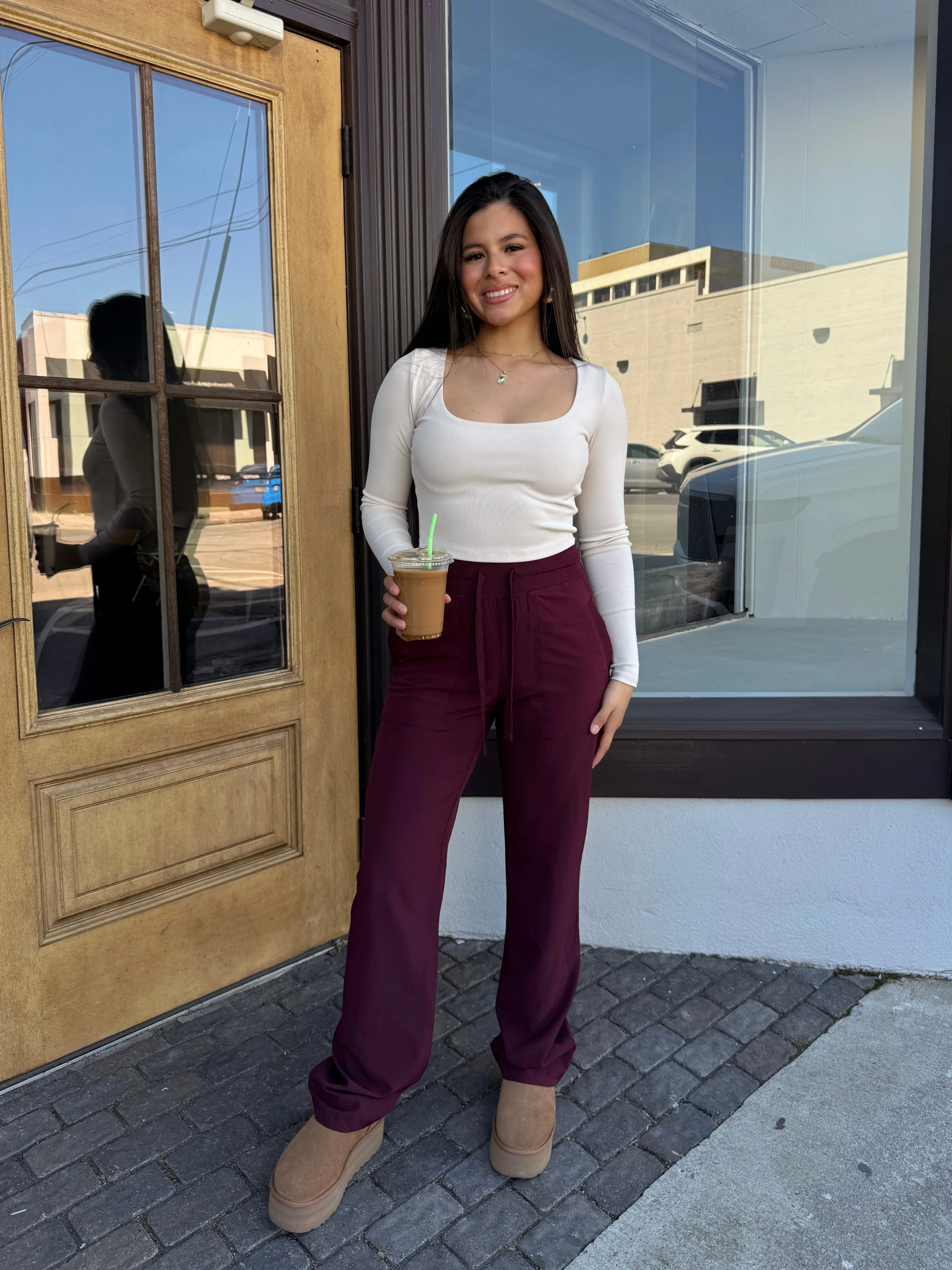 Maroon Studio Pants