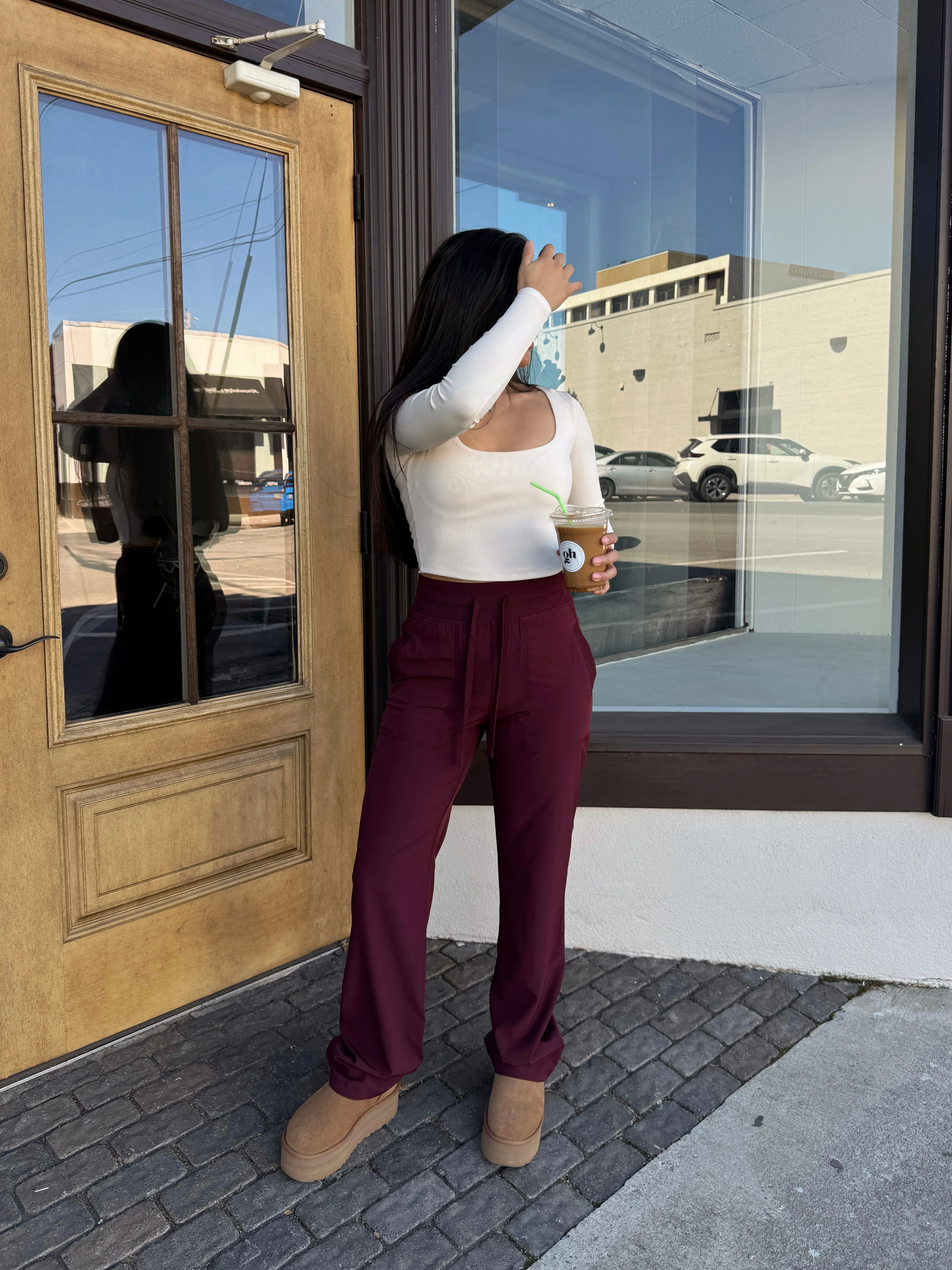 Maroon Studio Pants