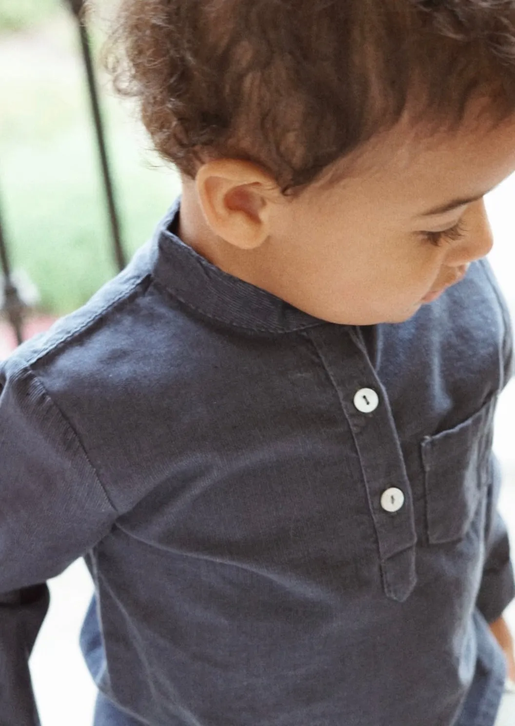 Milo | Corduroy Long Sleeve Button Shirt | Dusk