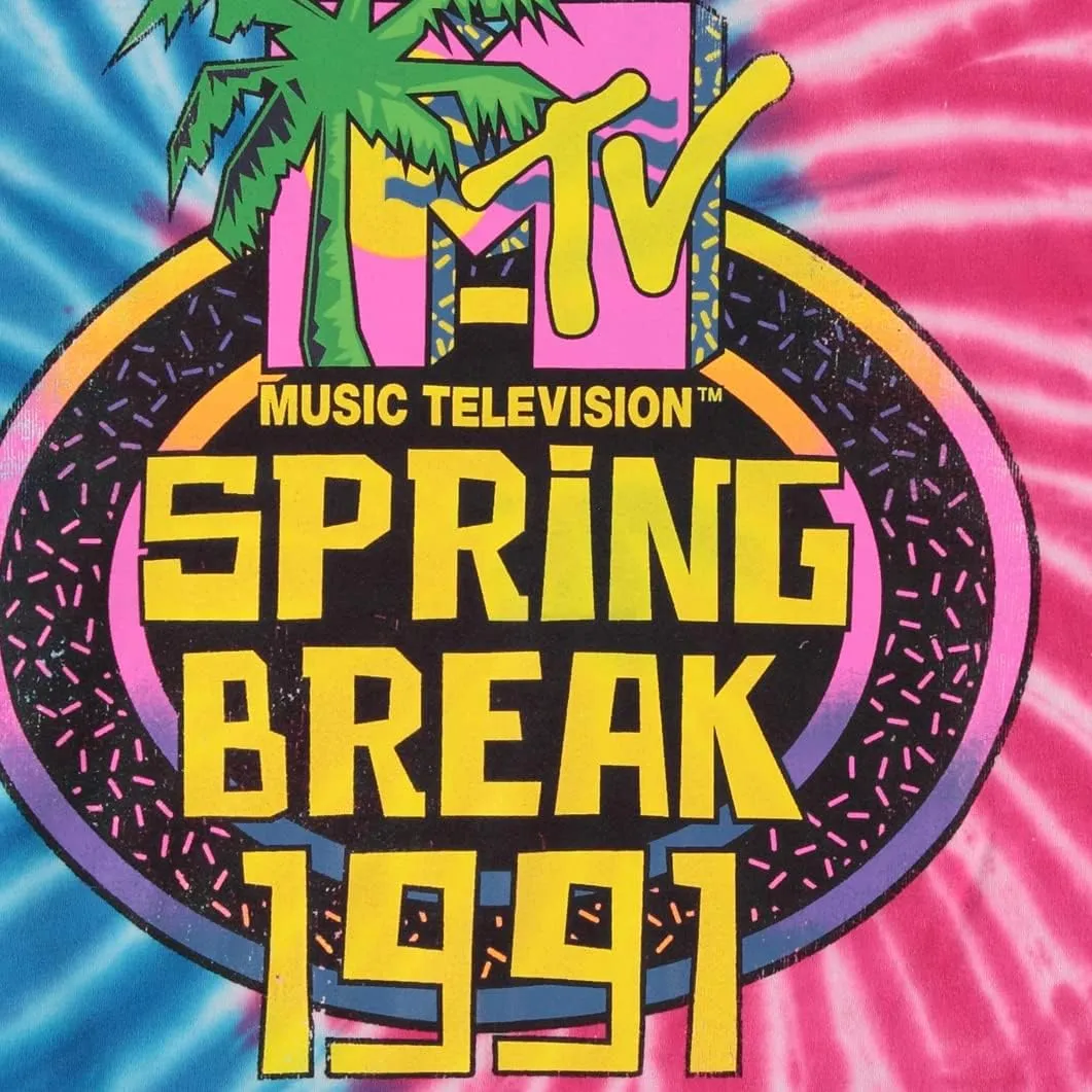 MTV Mens Tie Dye Shirt - #TBT Mens 1980's 1990's Music Television Clothing - Classic I Want My T-Shirt