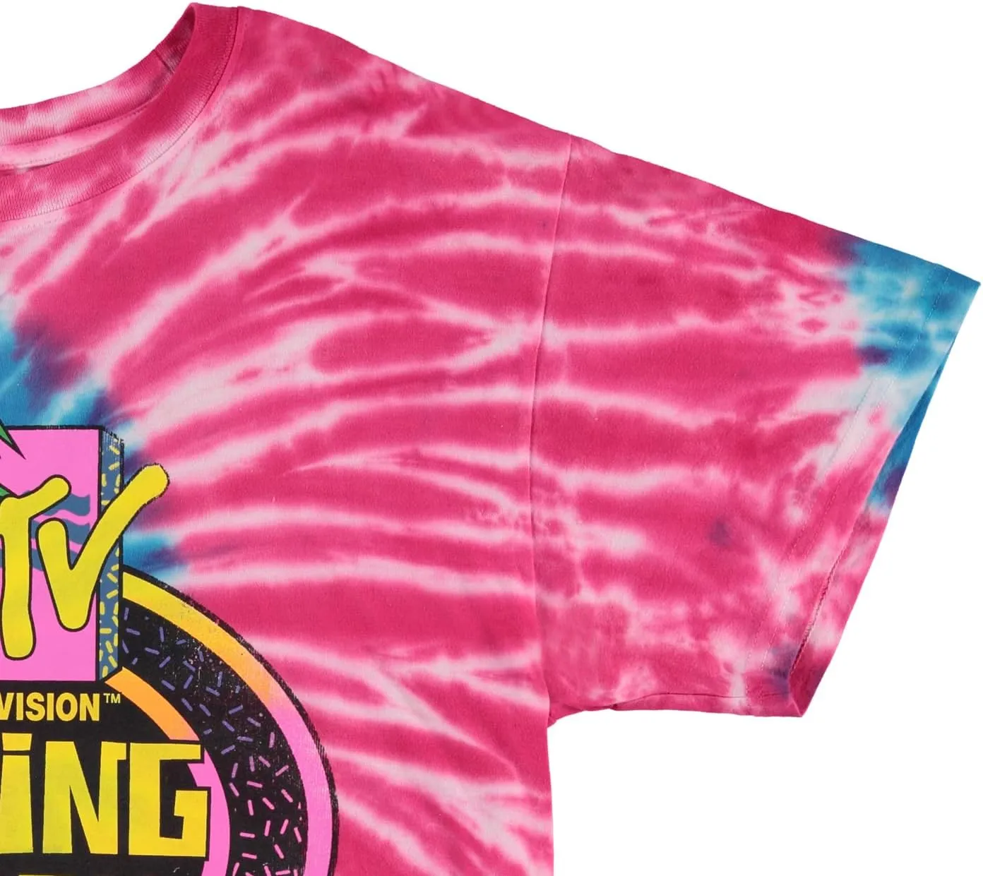 MTV Mens Tie Dye Shirt - #TBT Mens 1980's 1990's Music Television Clothing - Classic I Want My T-Shirt