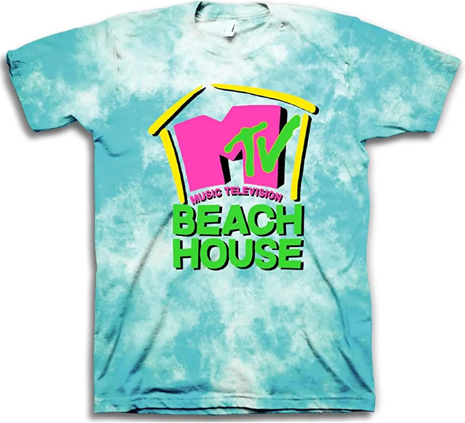 MTV Mens Tie Dye Shirt - #TBT Mens 1980's 1990's Music Television Clothing - Classic I Want My T-Shirt