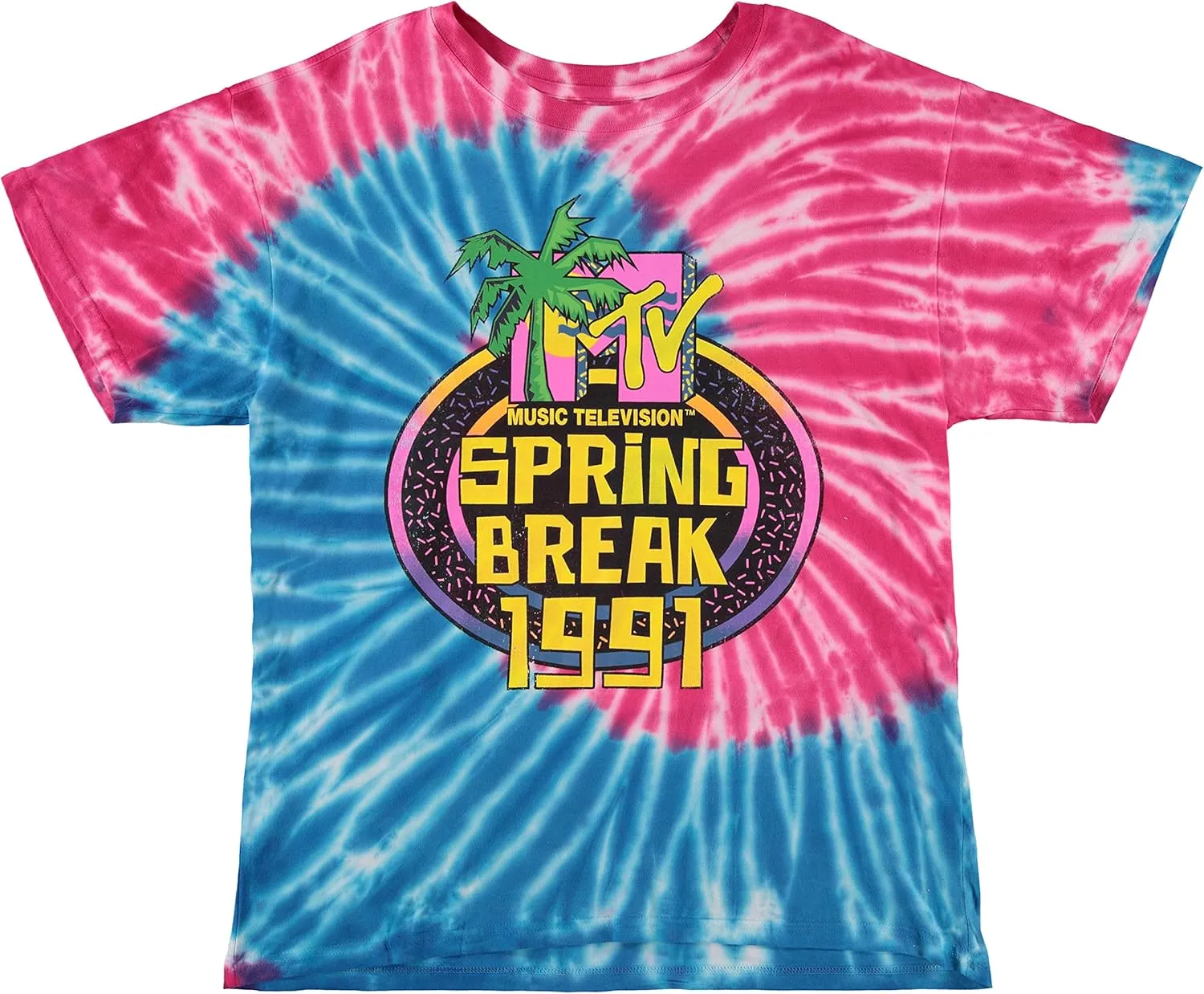 MTV Mens Tie Dye Shirt - #TBT Mens 1980's 1990's Music Television Clothing - Classic I Want My T-Shirt