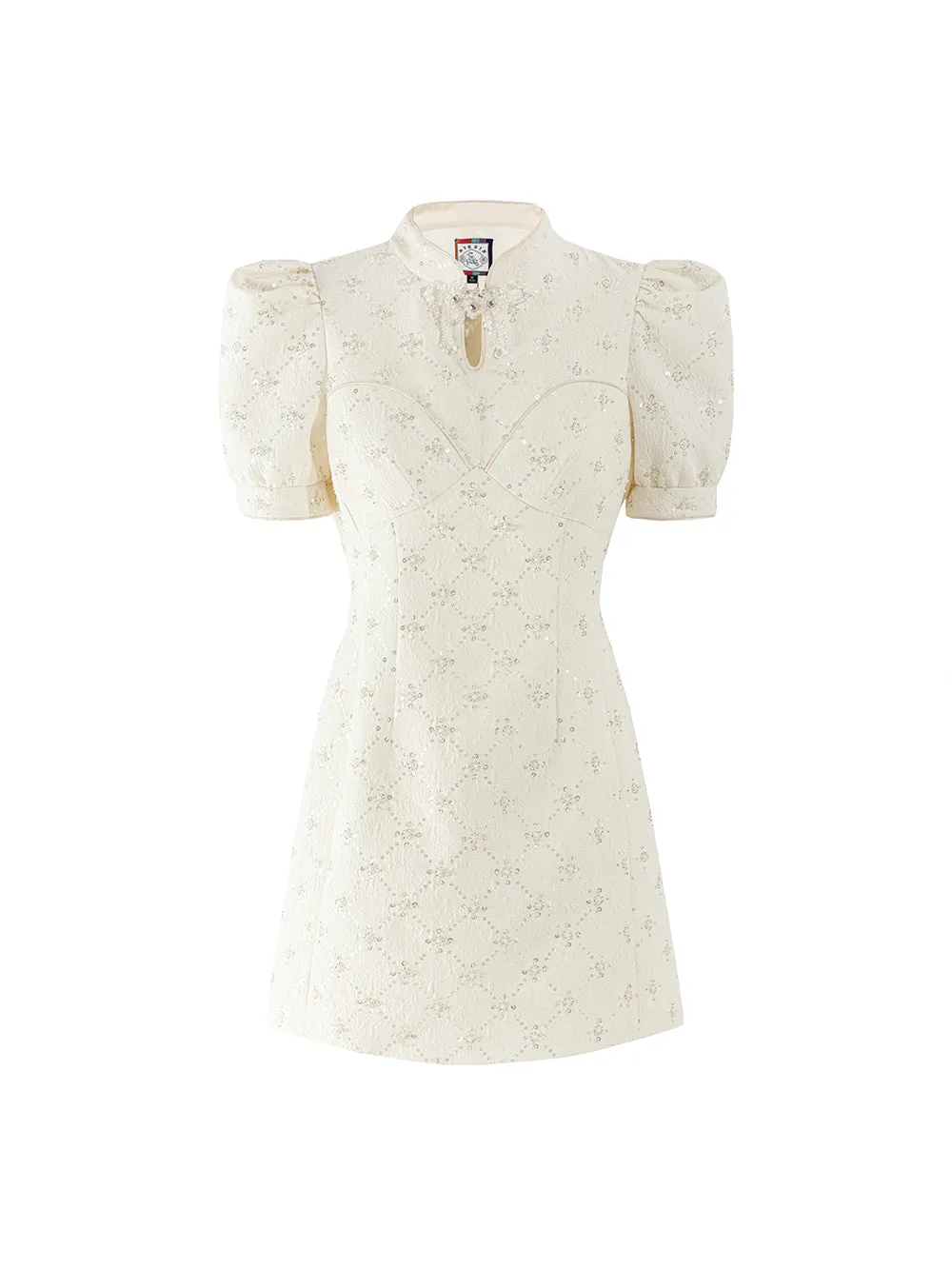 MUKZIN Elegant Classic Vintage Cheongsam Dress Embroidered Jacquard