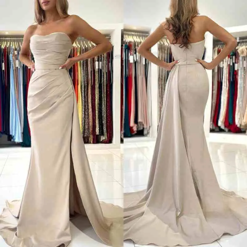 On Sale: Elegant Mermaid Strapless Evening Dress With Split