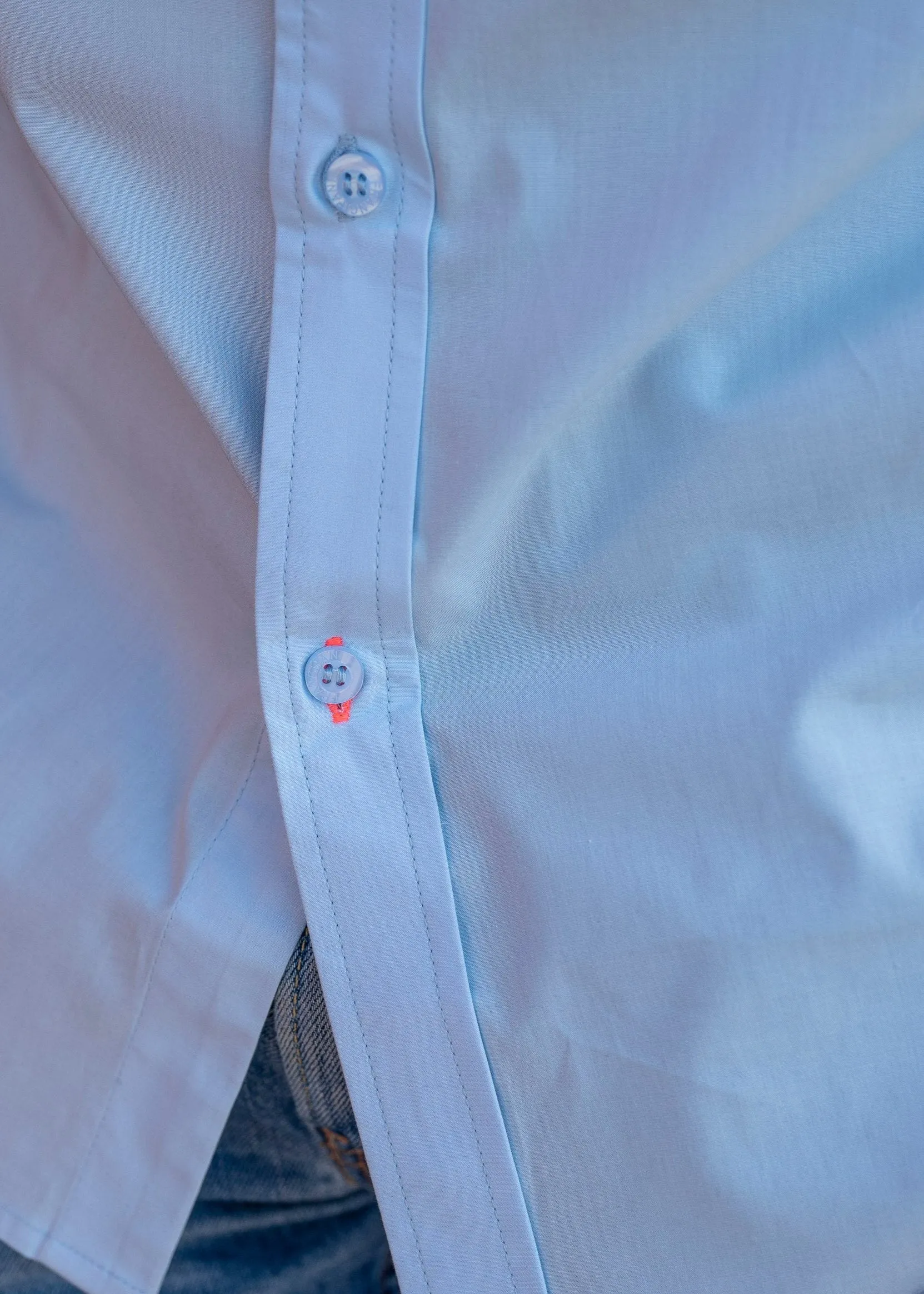Plain Poplin Mens' Organic Cotton Shirt in Sky Blue