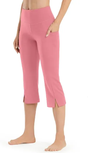 Promover Capri Pants for Women Bootcut Yoga Pants with Pockets High Waisted Flare Leggings Casual Work Pants