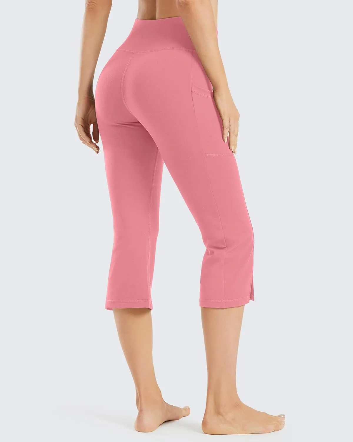 Promover Capri Pants for Women Bootcut Yoga Pants with Pockets High Waisted Flare Leggings Casual Work Pants