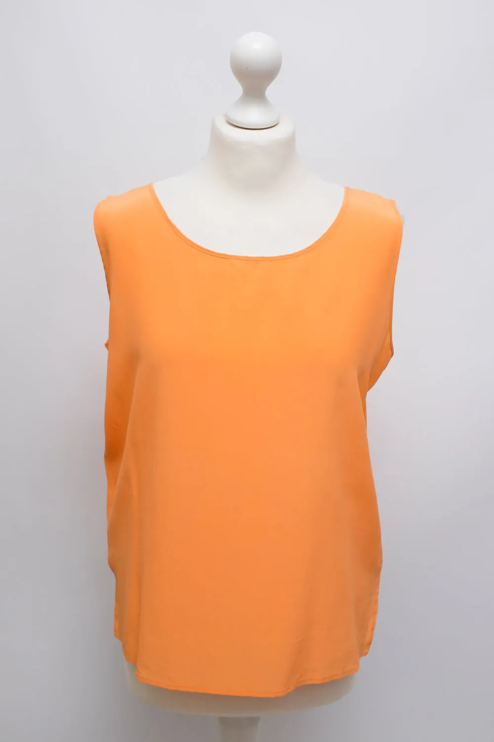 PURE SILK ORANGE TANK TOP