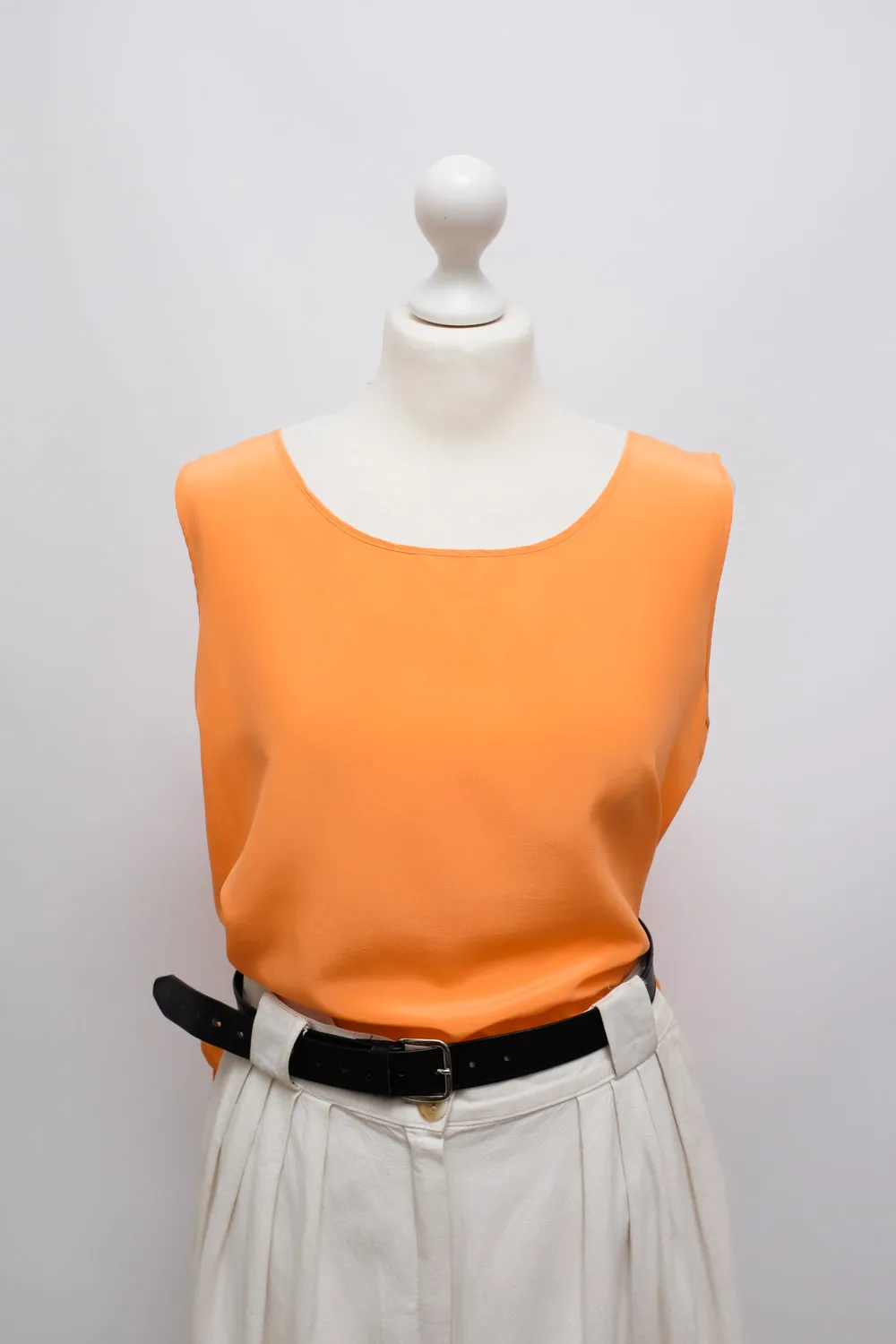 PURE SILK ORANGE TANK TOP