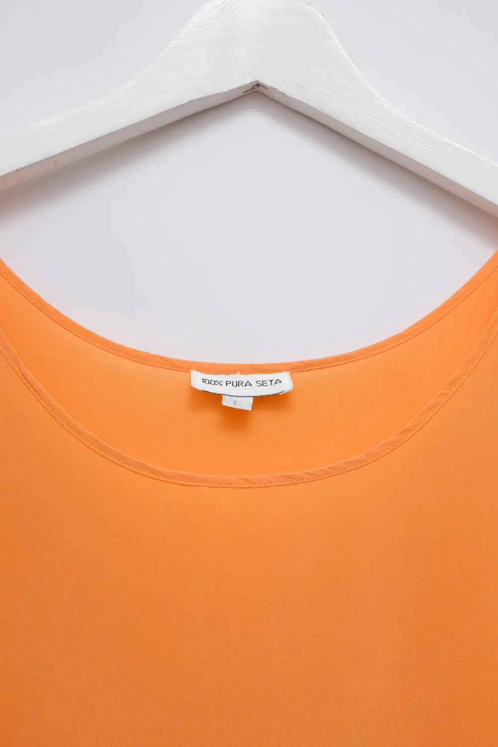 PURE SILK ORANGE TANK TOP