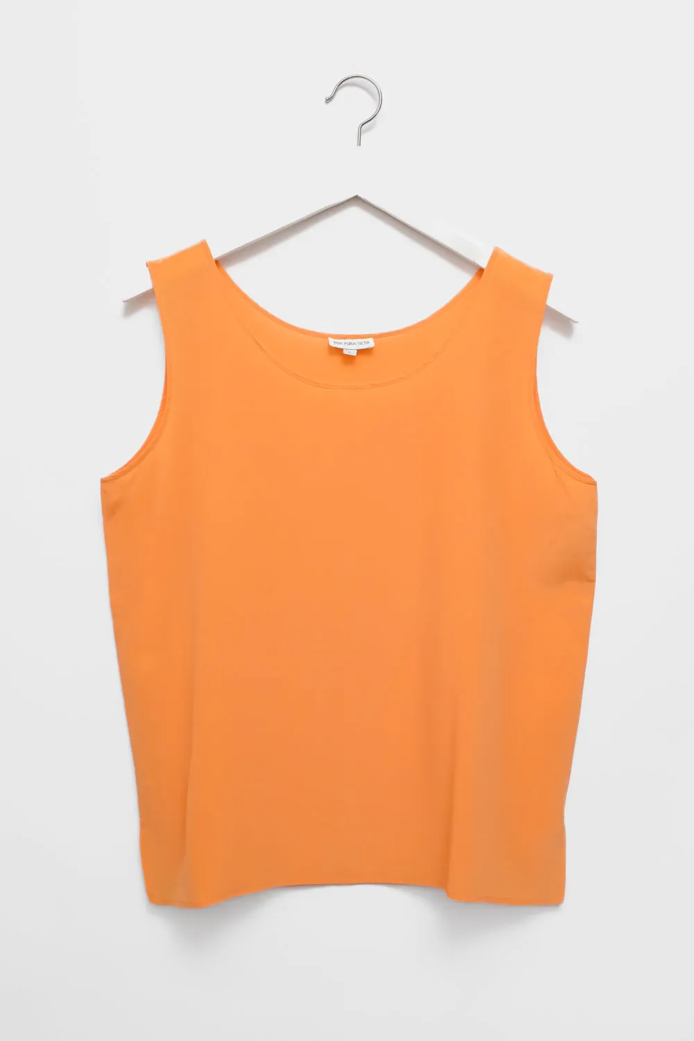 PURE SILK ORANGE TANK TOP