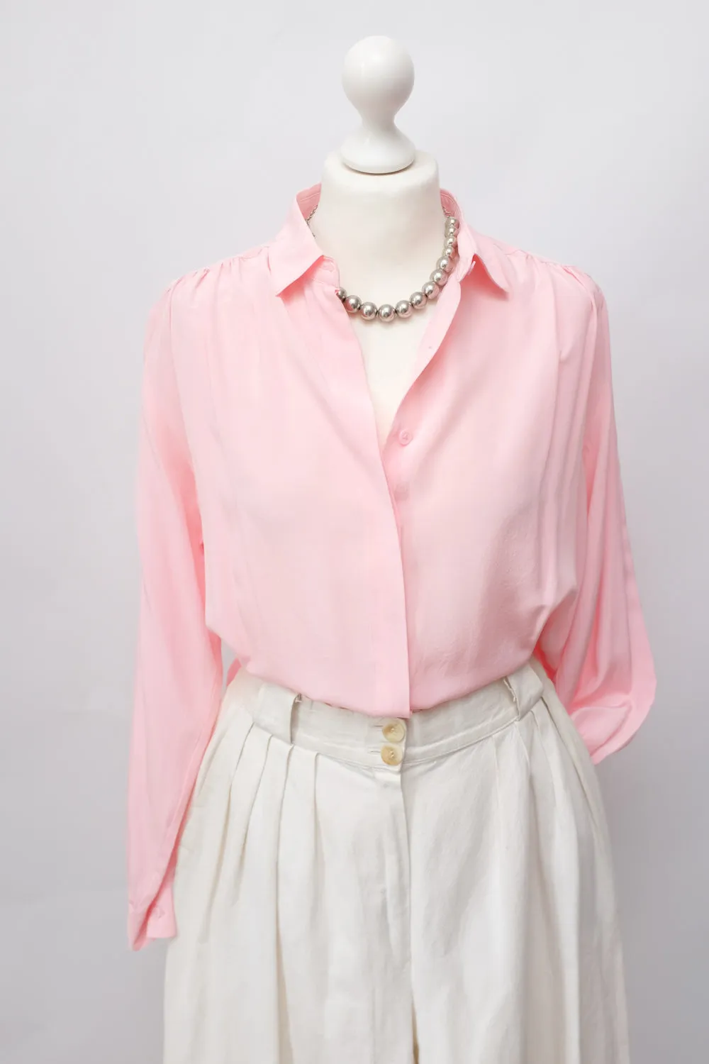 PURE SILK ROSE VINTAGE SHIRT