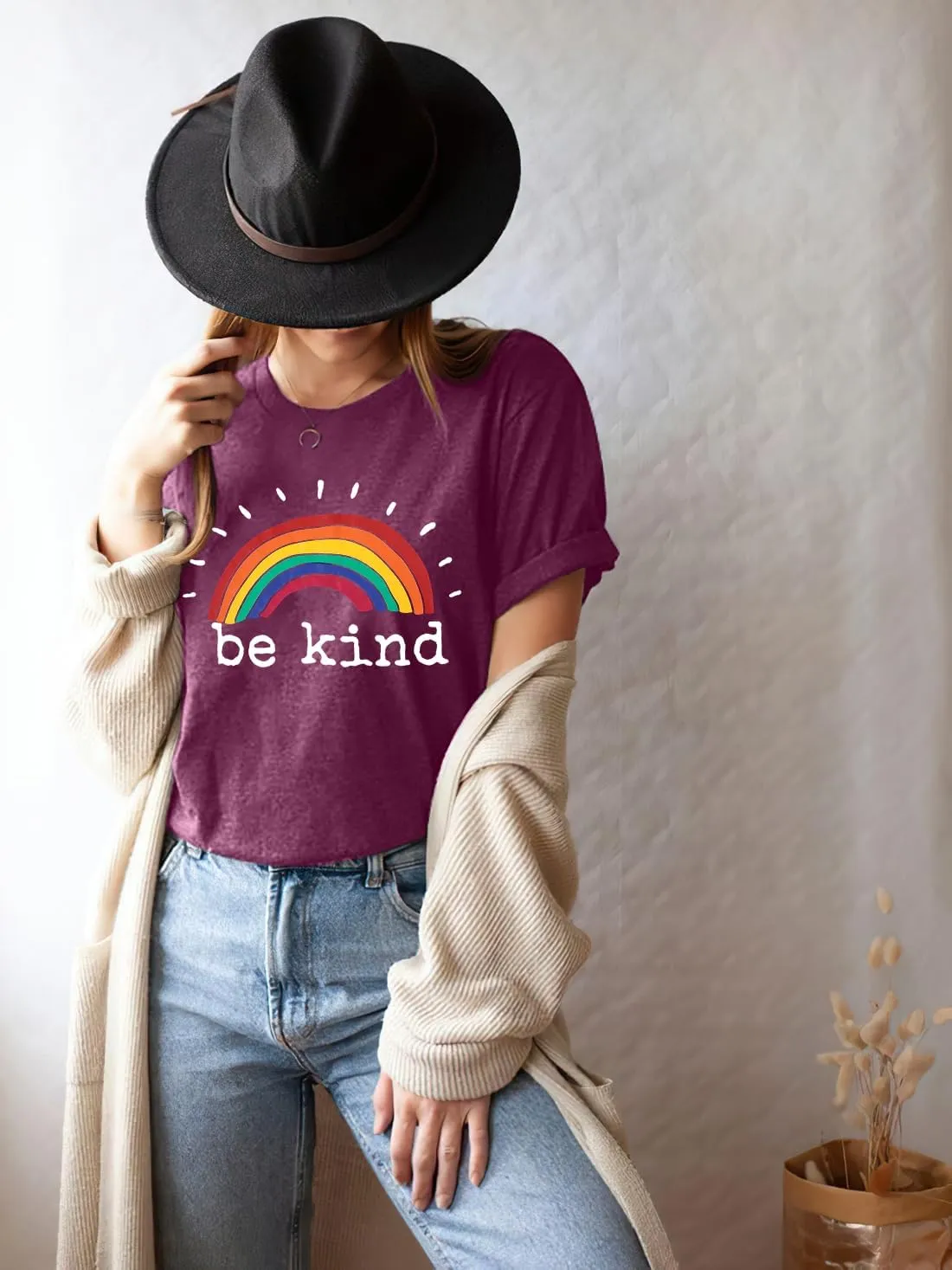 Rainbow Graphic Short Sleeve Inspirational Shirt Funny Casual Tee Shirts