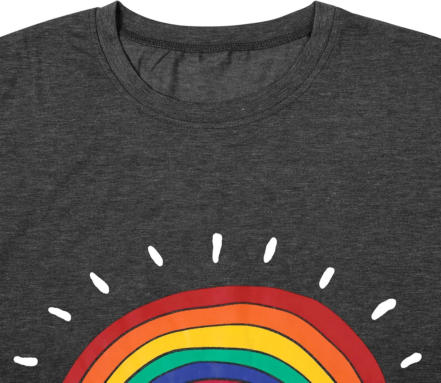Rainbow Graphic Short Sleeve Inspirational Shirt Funny Casual Tee Shirts