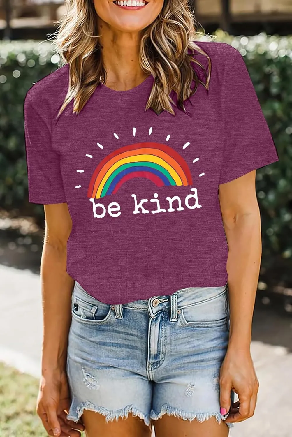 Rainbow Graphic Short Sleeve Inspirational Shirt Funny Casual Tee Shirts