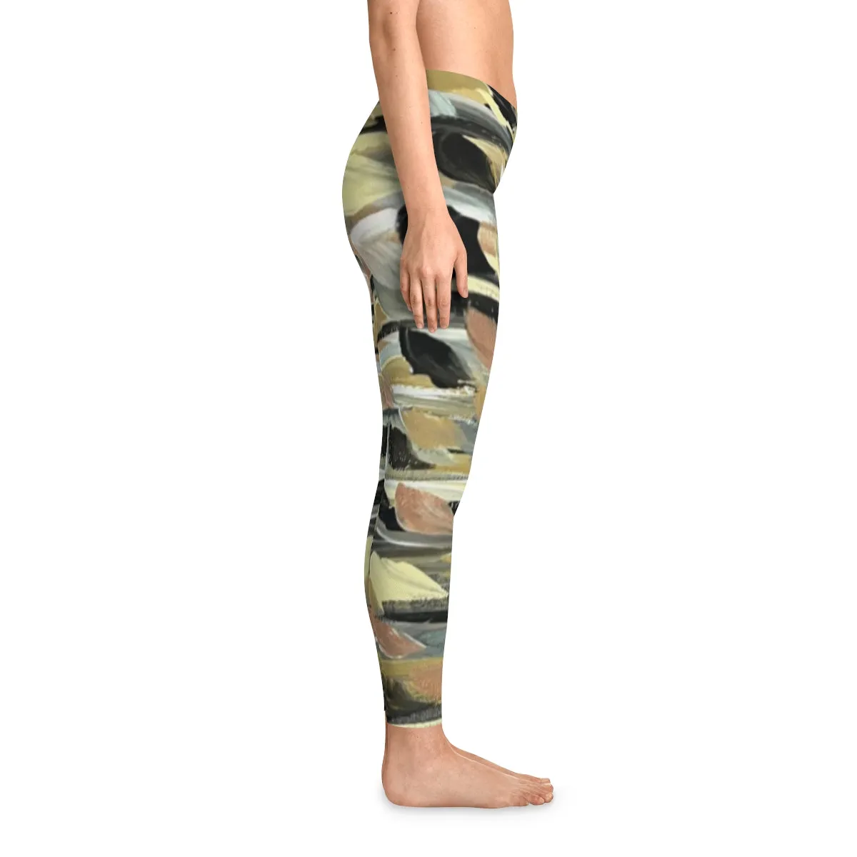 Rose Gold Brushstrokes Stretchy Leggings