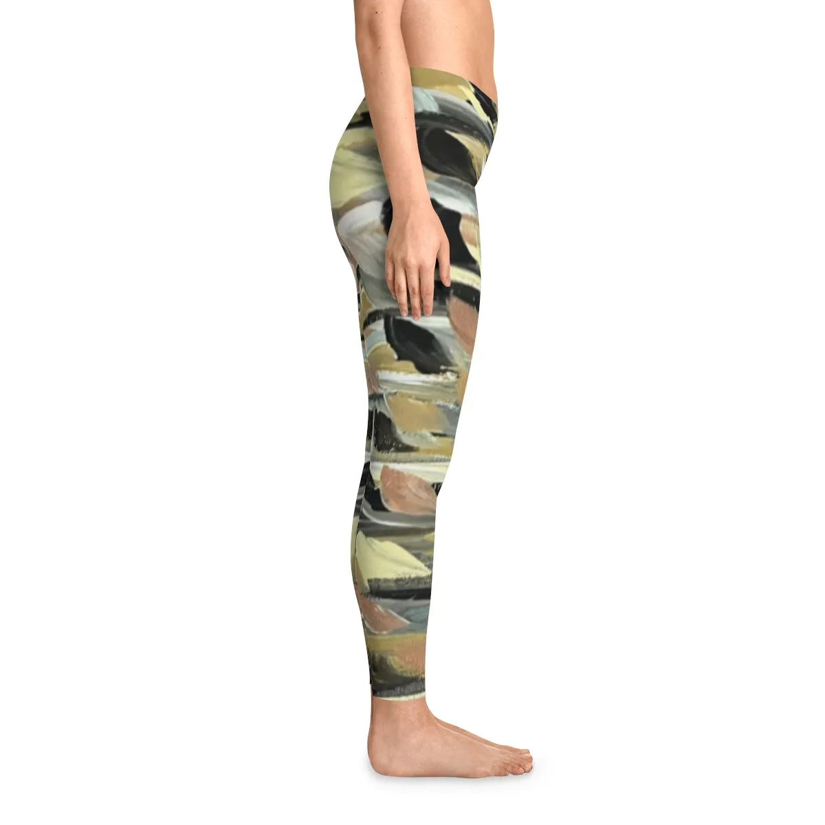 Rose Gold Brushstrokes Stretchy Leggings