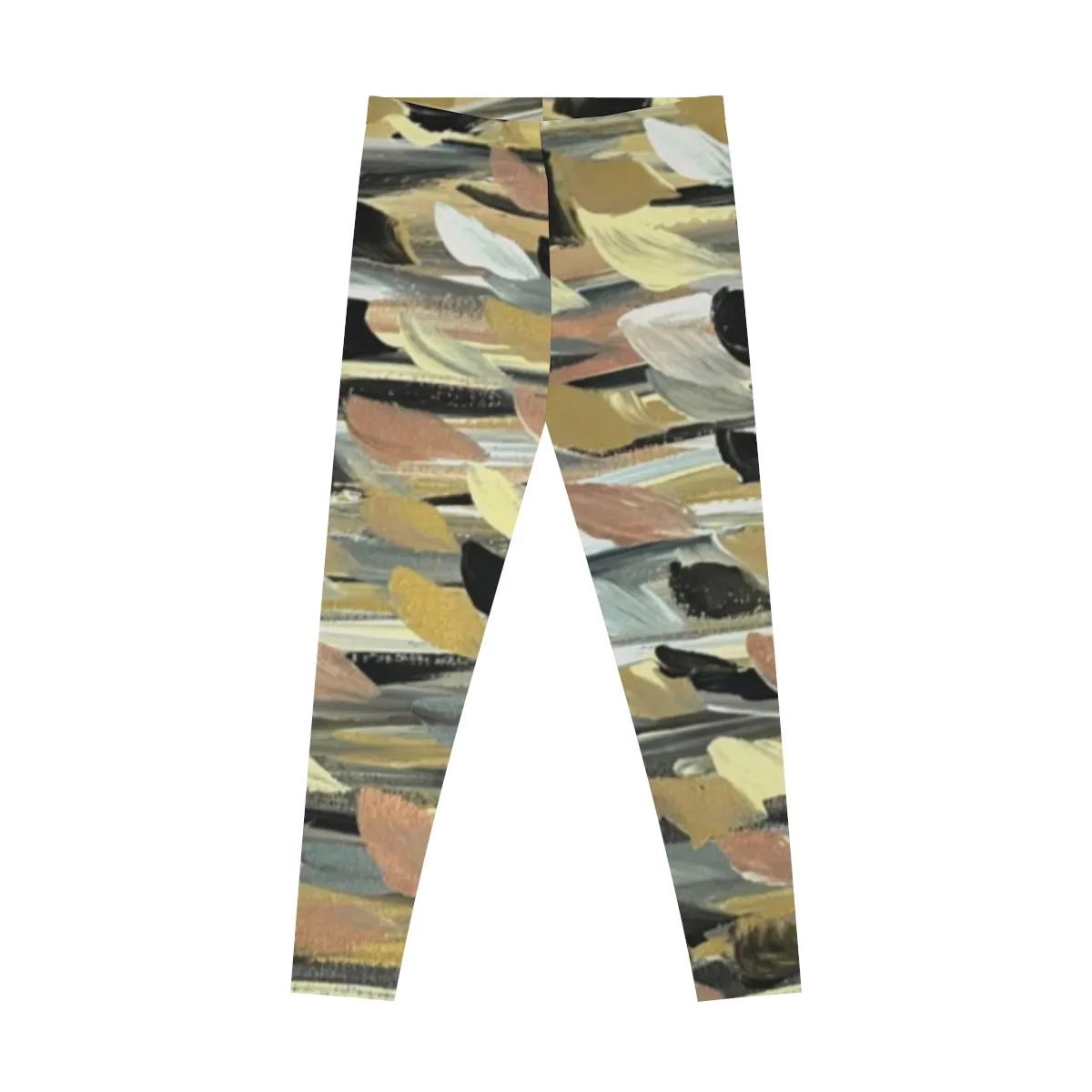 Rose Gold Brushstrokes Stretchy Leggings
