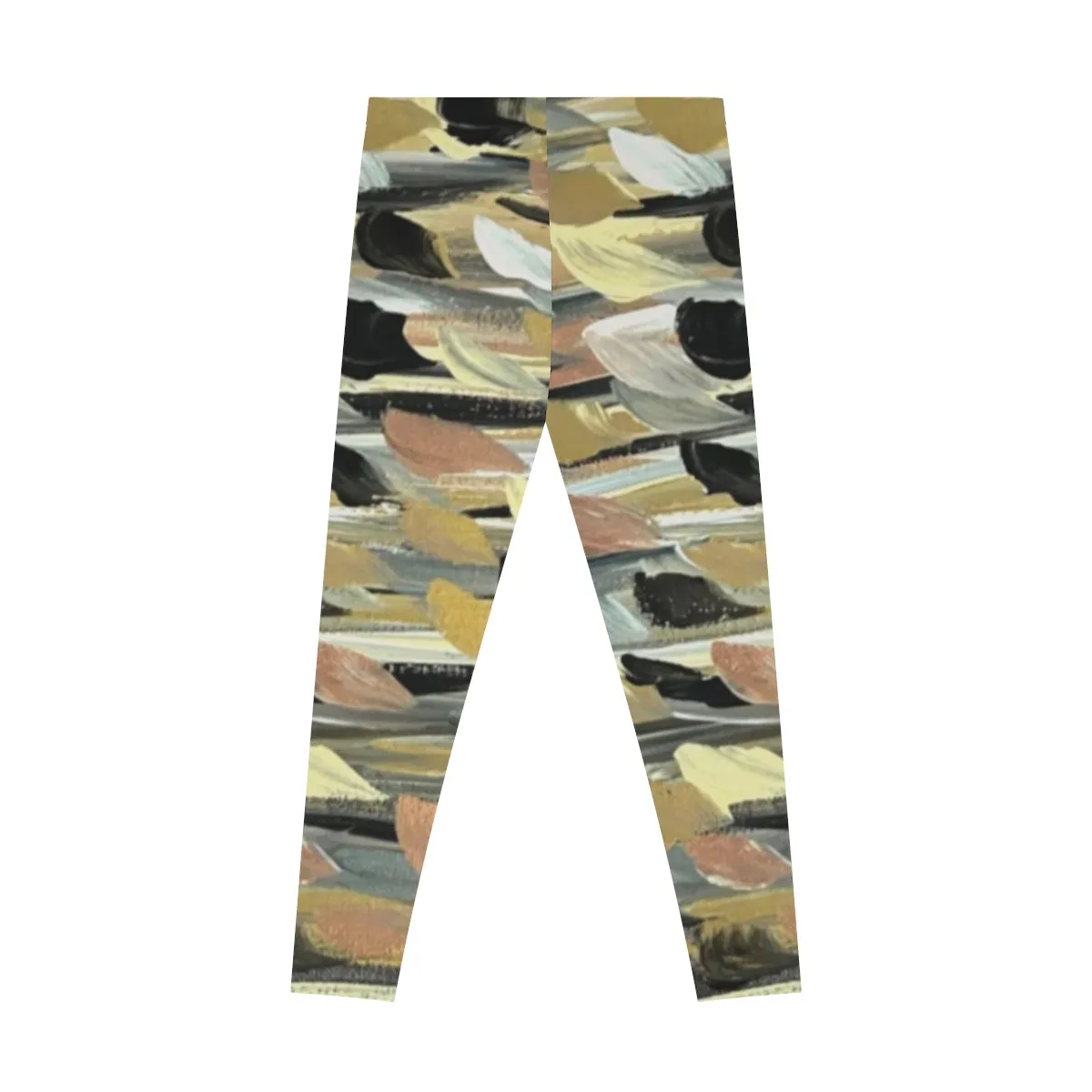 Rose Gold Brushstrokes Stretchy Leggings