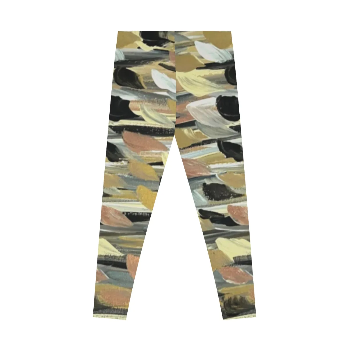 Rose Gold Brushstrokes Stretchy Leggings