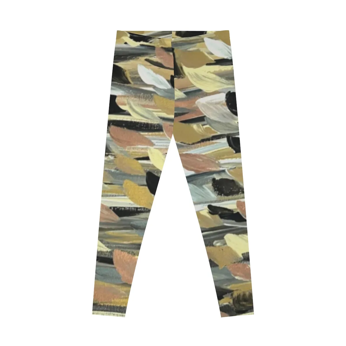 Rose Gold Brushstrokes Stretchy Leggings