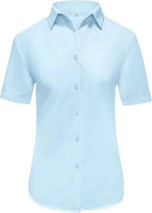 Ruisin Super Soft Wrinkle Resistant Womens Plain Button Down Shirts for Women Short/Long Sleeve Blouses Shirt Tops