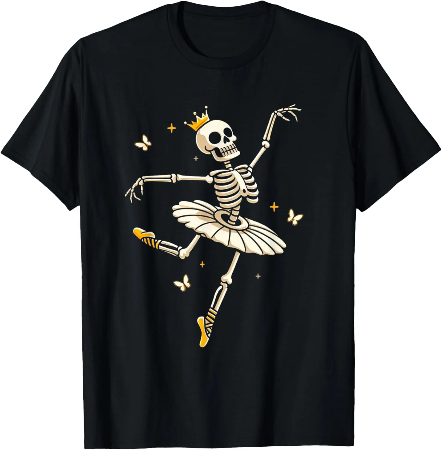 Skeleton Ballerina Ballet Dance Cute Halloween Costume Girl T-Shirt