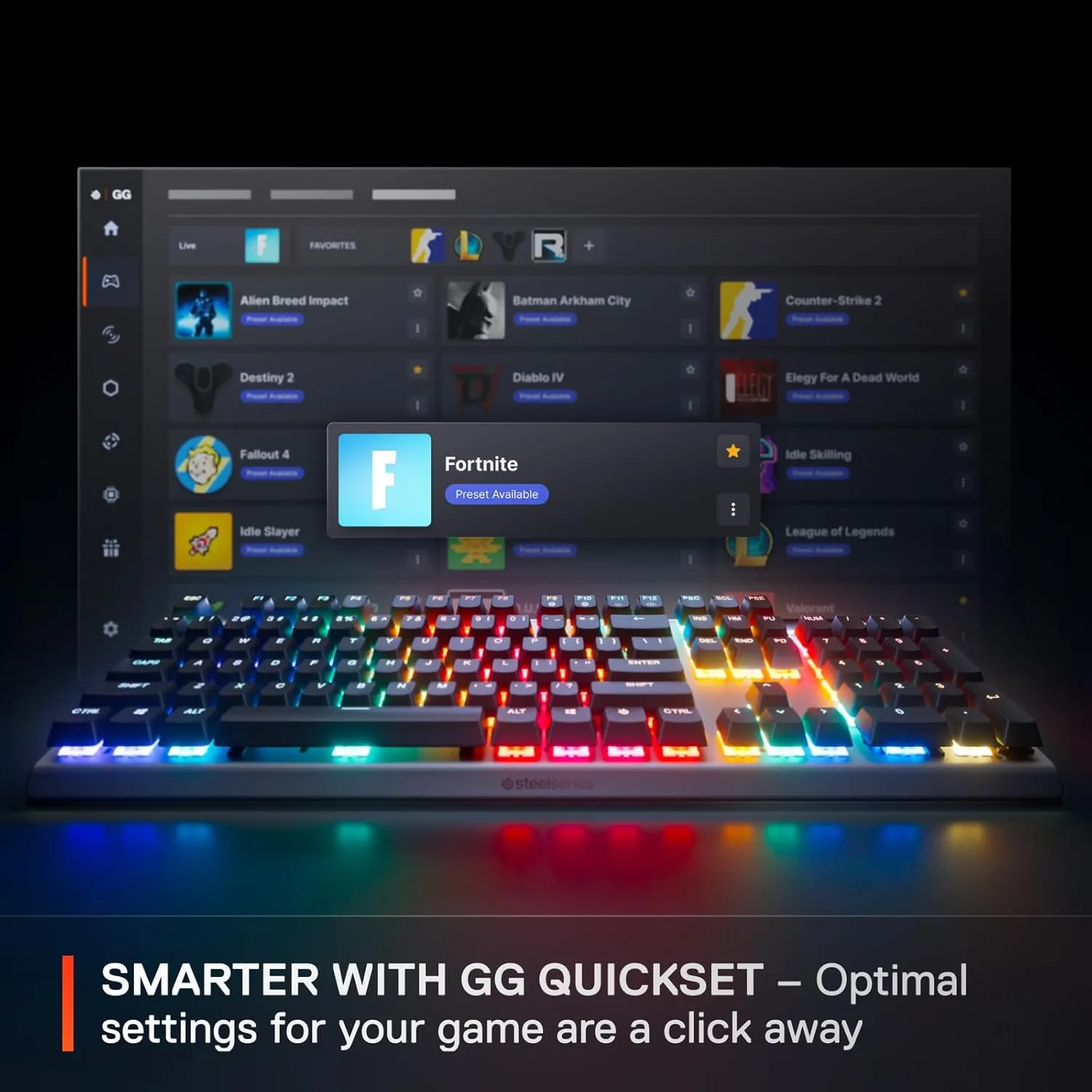 SteelSeries Apex Pro Gen 3 OmniPoint 3.0 HyperMagnetic Switches  Adjustable Actuation  Rapid Trigger  Game-Ready Presets  Protection Mode  Rapid Tap/SOCD  OLED  RGB  PBT Keycaps  USB-C