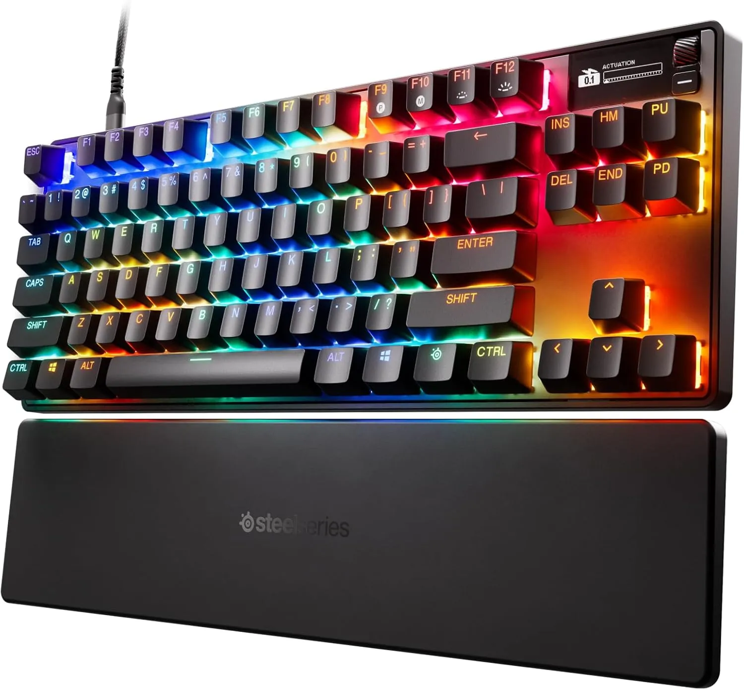 SteelSeries Apex Pro TKL Gen 3 OmniPoint 3.0 HyperMagnetic Switches  Adjustable Actuation  Rapid Trigger  Game-Ready Presets  Protection Mode  Rapid Tap/SOCD  OLED  RGB  PBT Keycaps  USB-C