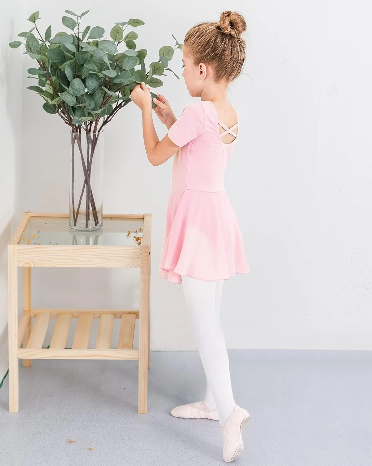 Stelle Ballet Leotards for Girls Dance Leotard with Skirt Toddler Ballet Outfit Criss-Cross Bow Back (Little/Big Kid)