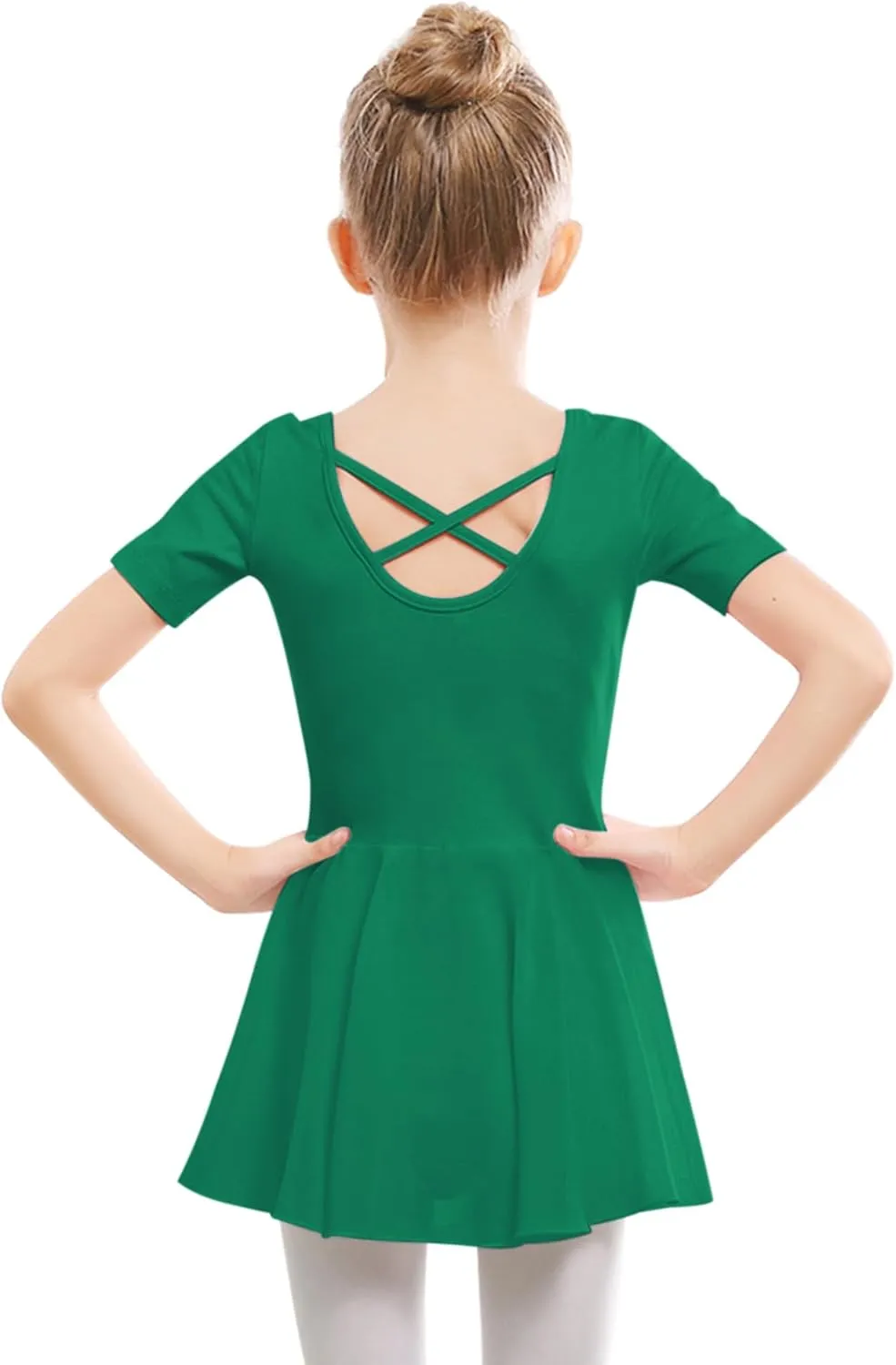 Stelle Ballet Leotards for Girls Dance Leotard with Skirt Toddler Ballet Outfit Criss-Cross Bow Back (Little/Big Kid)