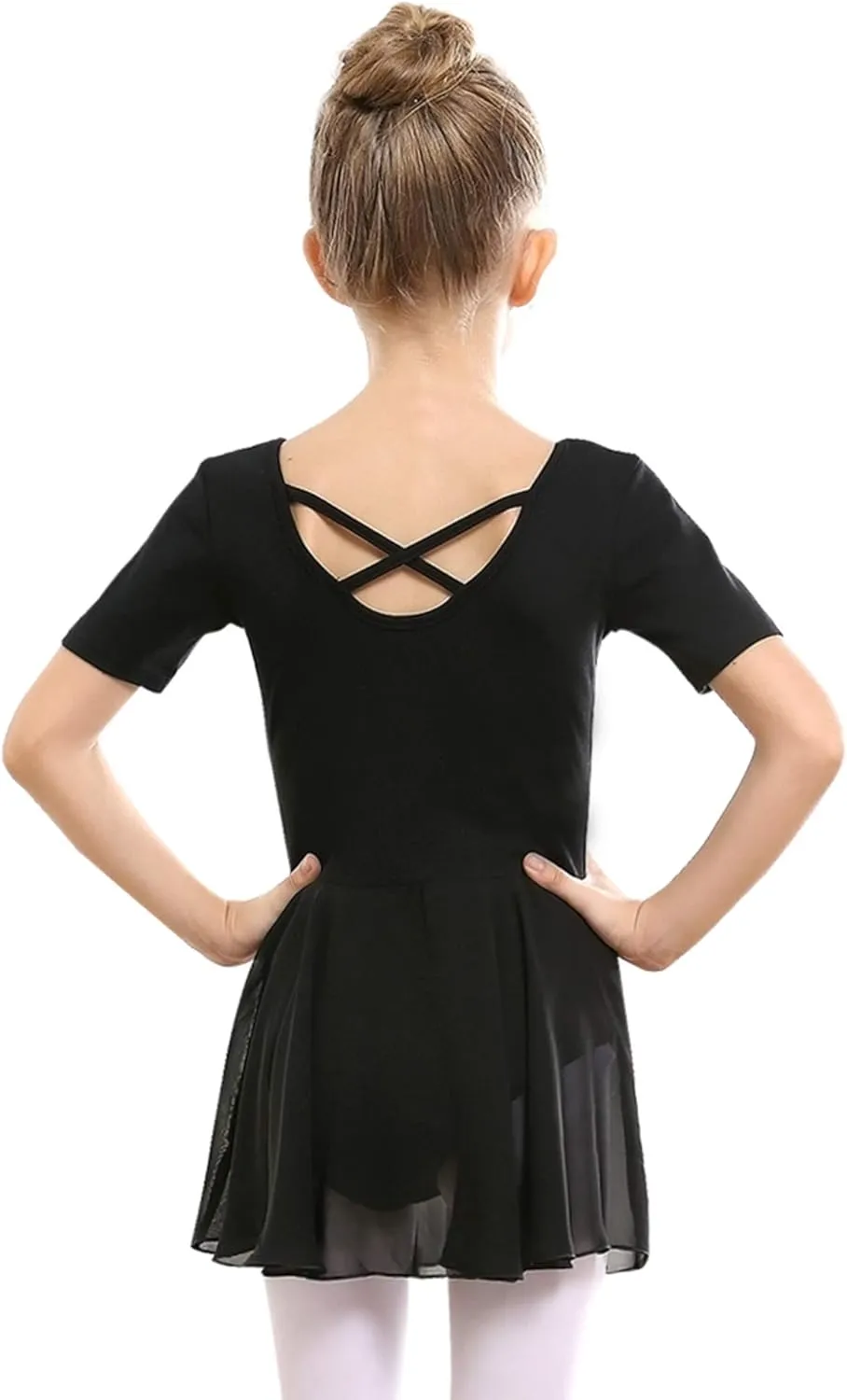 Stelle Ballet Leotards for Girls Dance Leotard with Skirt Toddler Ballet Outfit Criss-Cross Bow Back (Little/Big Kid)