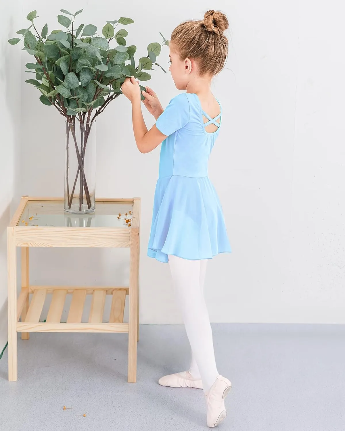 Stelle Ballet Leotards for Girls Dance Leotard with Skirt Toddler Ballet Outfit Criss-Cross Bow Back (Little/Big Kid)