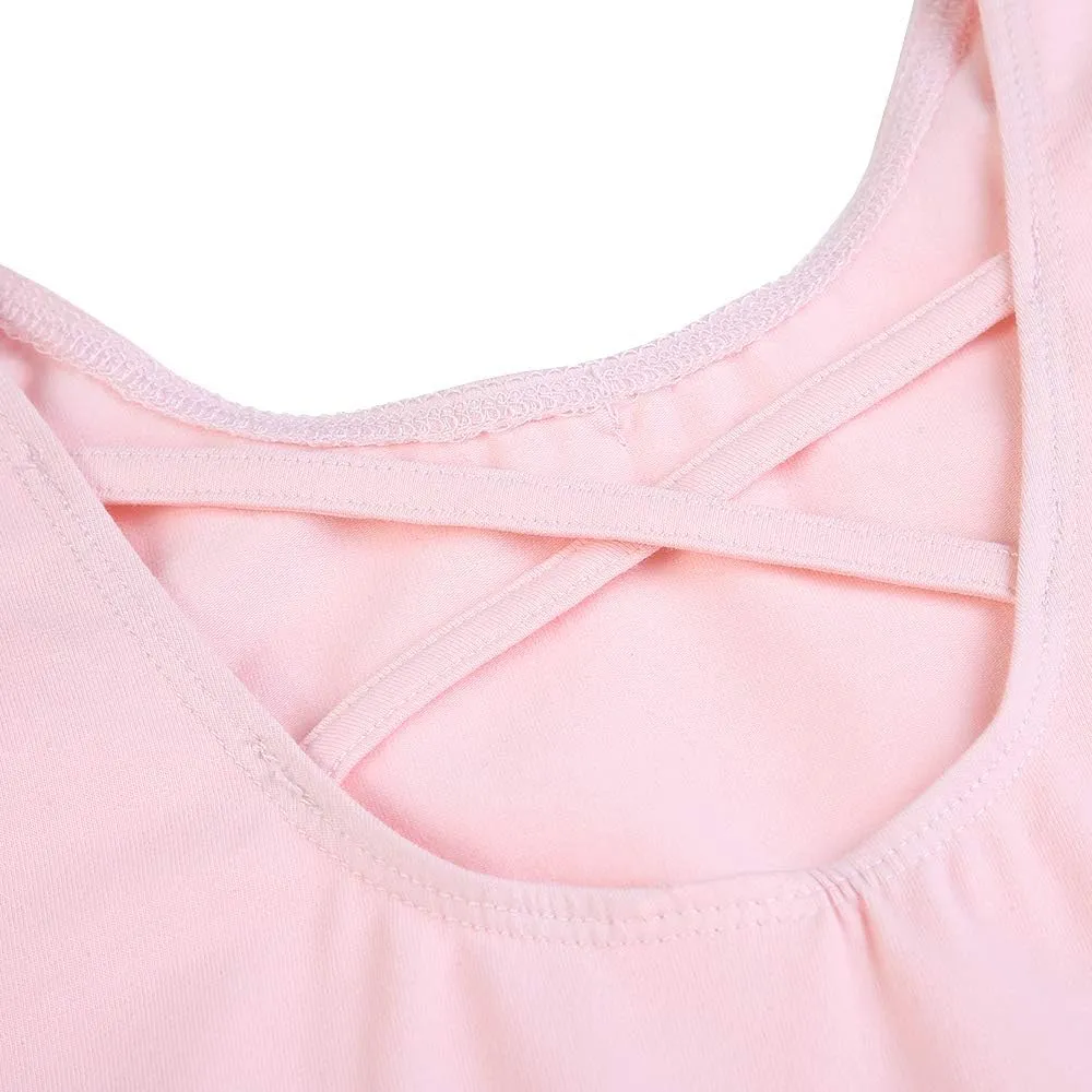 Stelle Ballet Leotards for Girls Dance Leotard with Skirt Toddler Ballet Outfit Criss-Cross Bow Back (Little/Big Kid)
